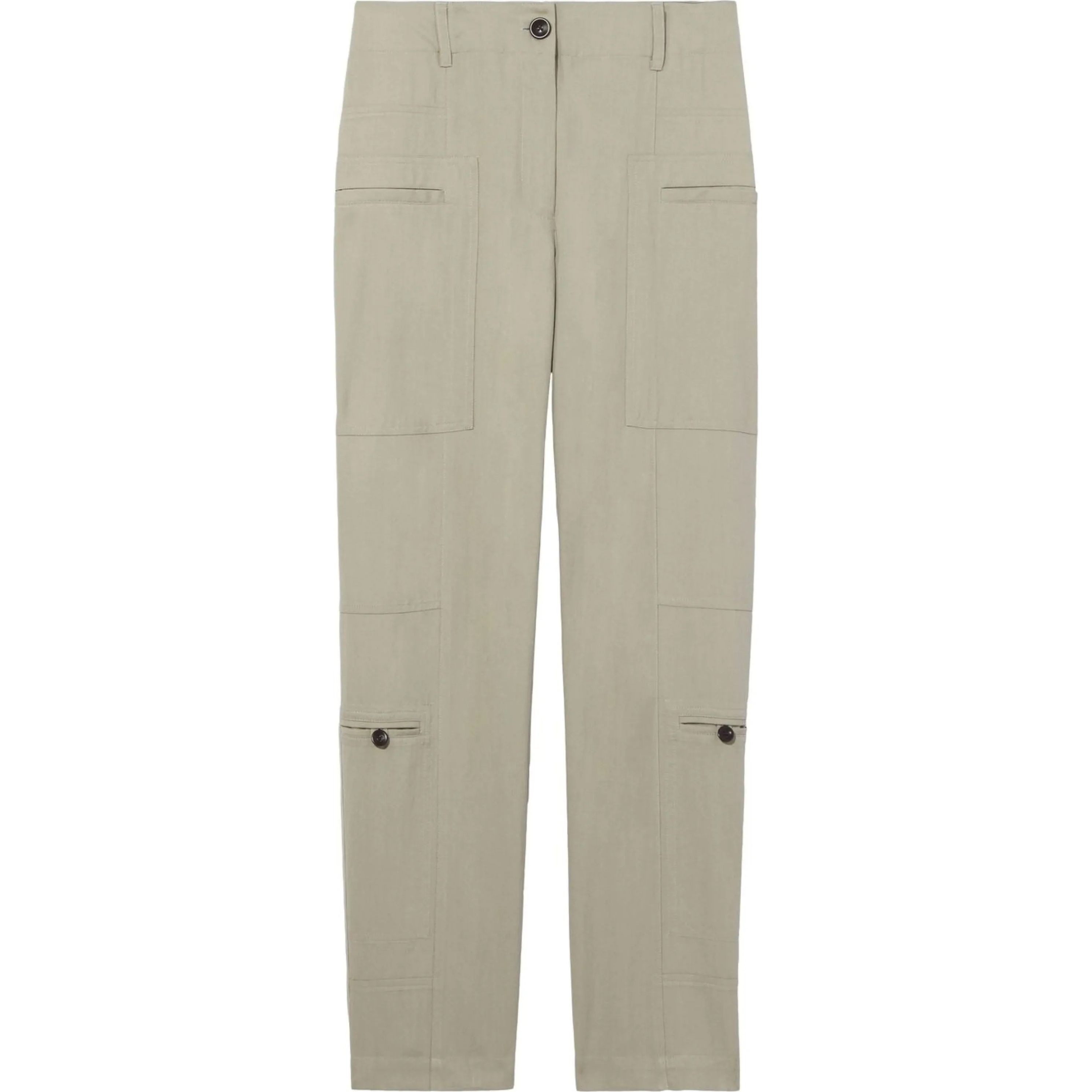 PROENZA SCHOULER Laisvalaikio kelnės moterims, Pilka, Drapey suiting pocket pant