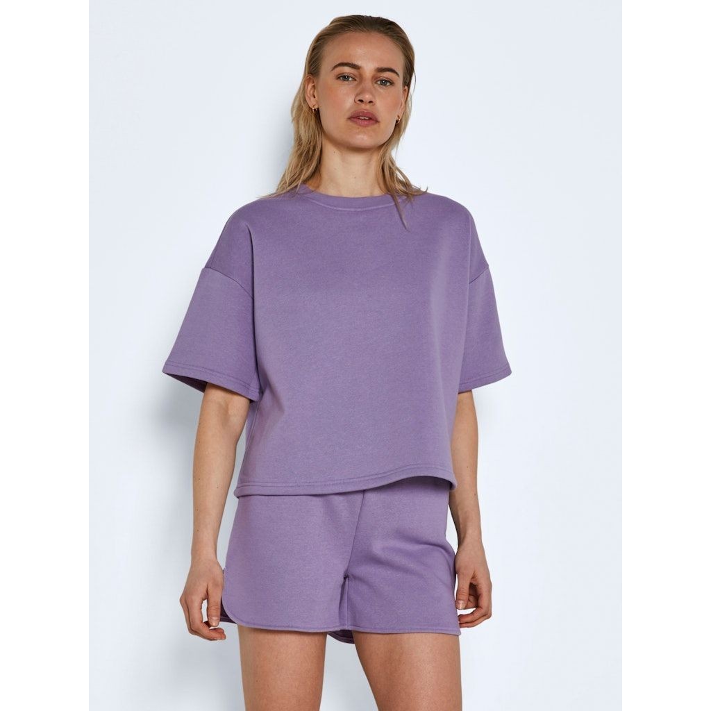 NOISY MAY Megztinis moterims, Violetinė, NMKAREN S/S O-NECK SW 3