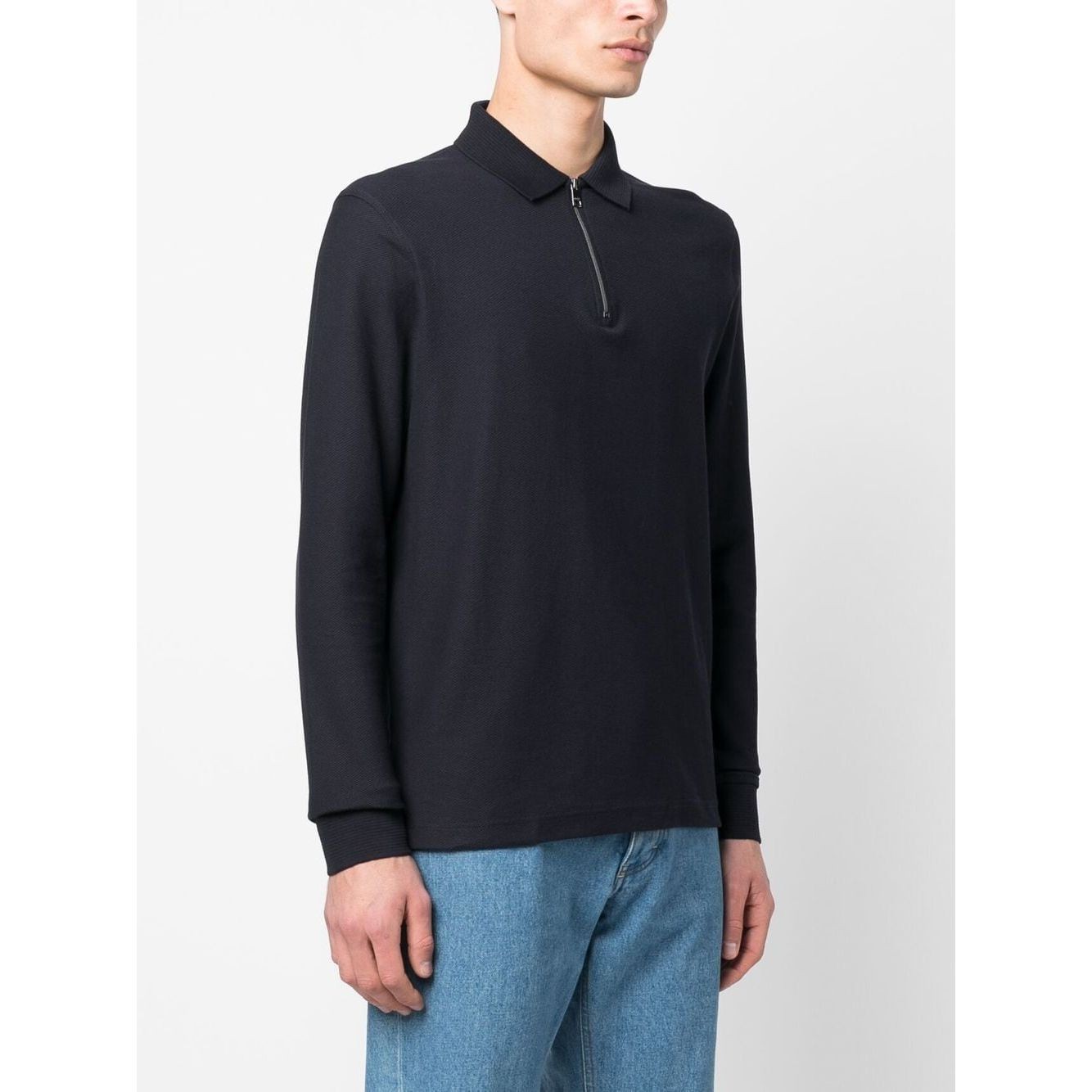 TOMMY HILFIGER Polo marškiniai ilgos rank. vyrams, Mėlyna, Dc zip honeycomb slim polo 3