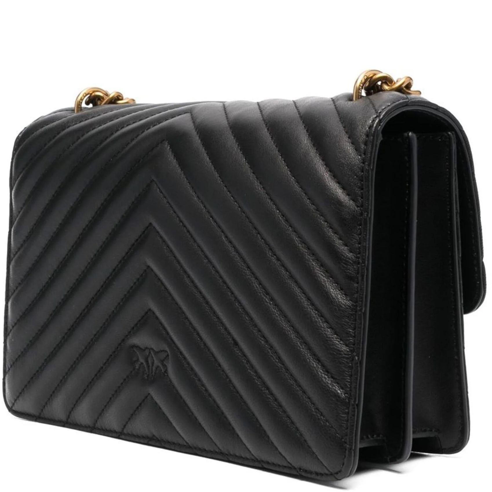 PINKO Rankinė per petį moterims, Juoda, Classic love bag one chevron 2