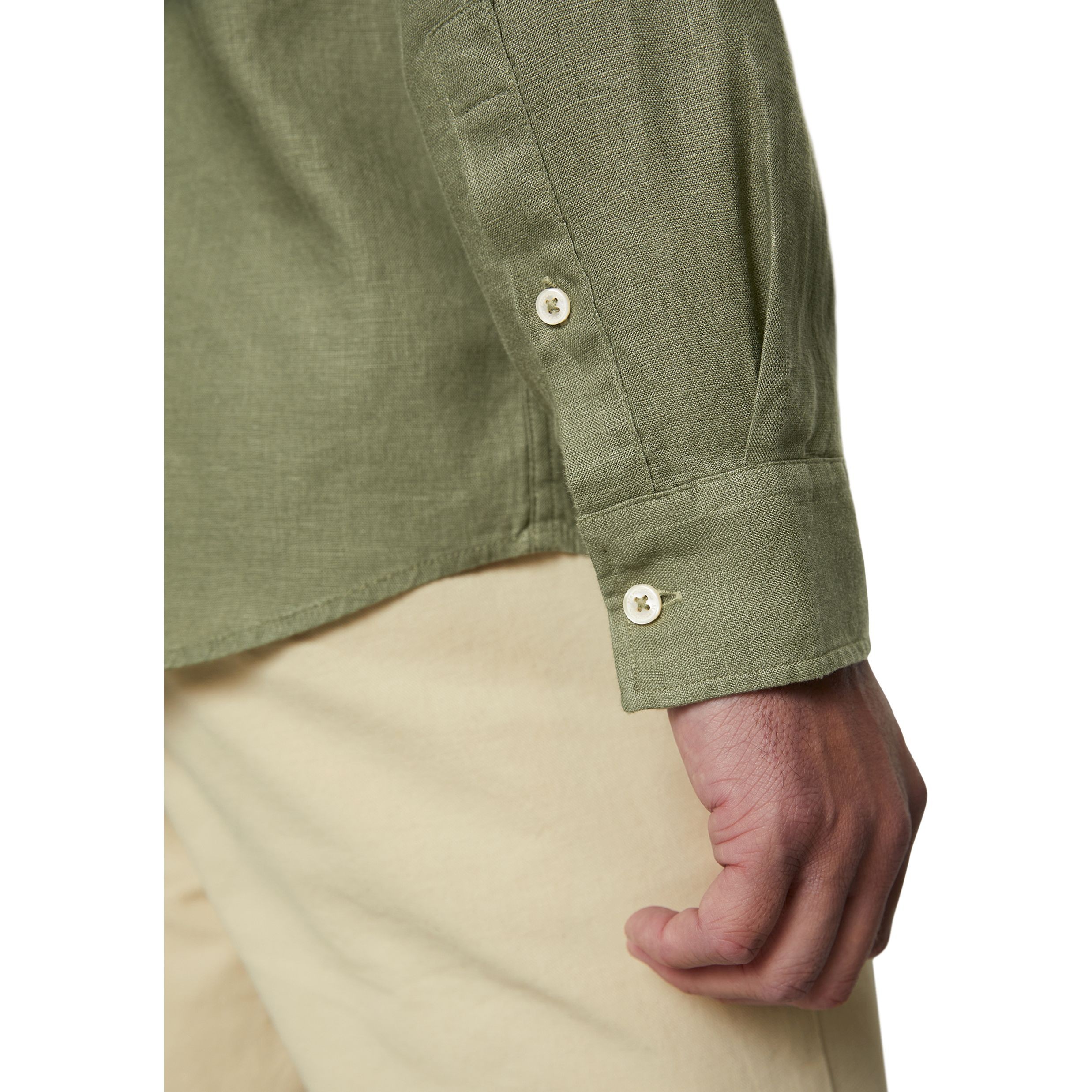 MARC O'POLO Marškiniai ilgomis rankovėmis vyrams, Žalia 4