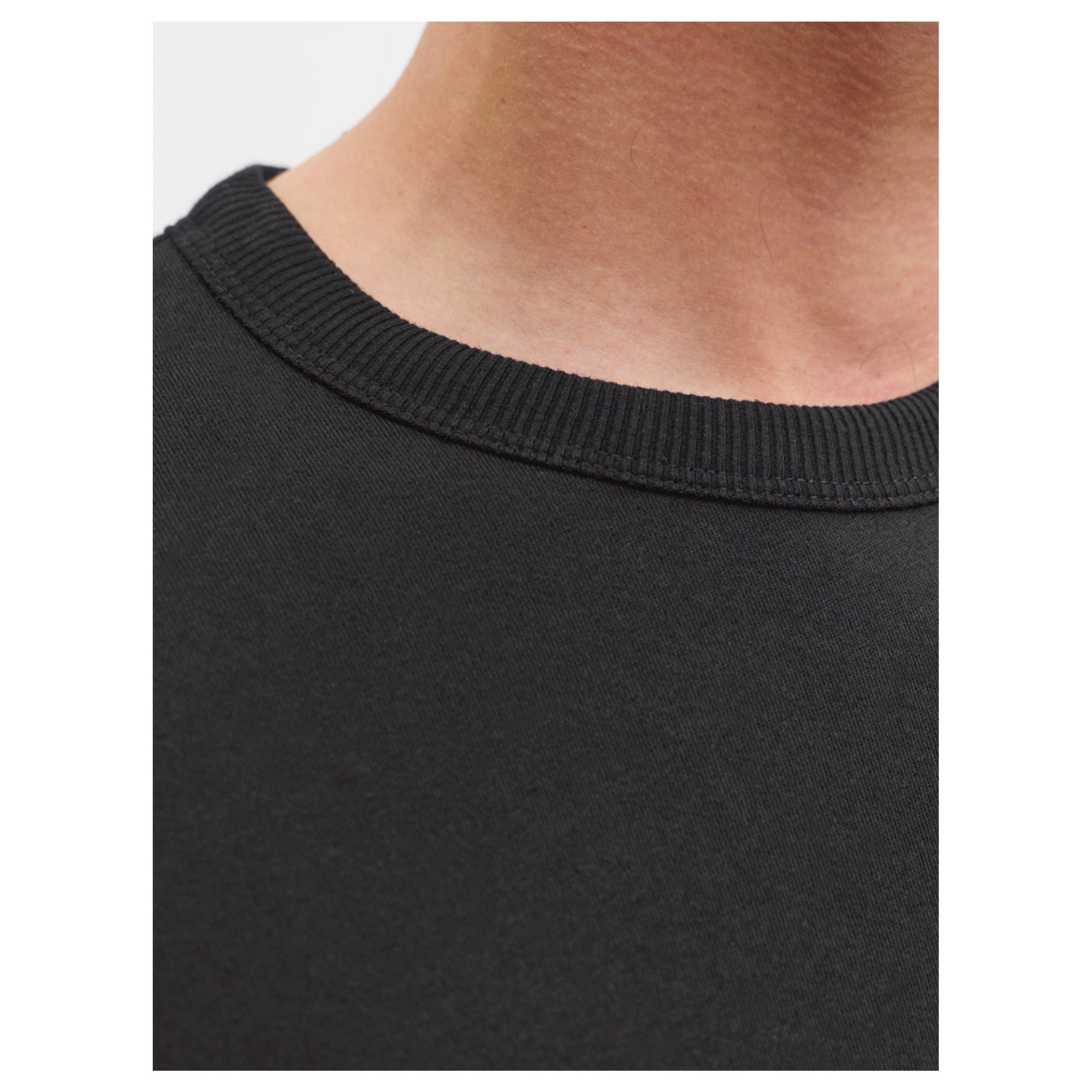 JACK & JONES Marškinėliai ilgom. rankovėmis vyrams, Juoda, College logo 4