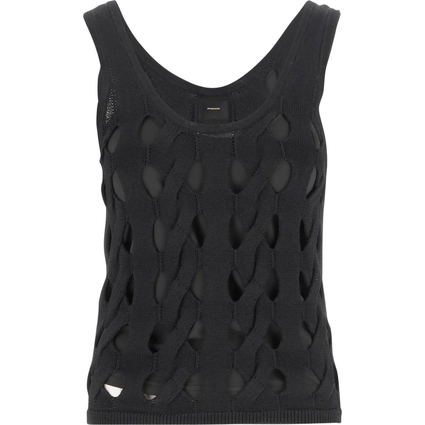 PINKO Marškiniai be rankovių moterims, Juoda, Derrik tank top 1