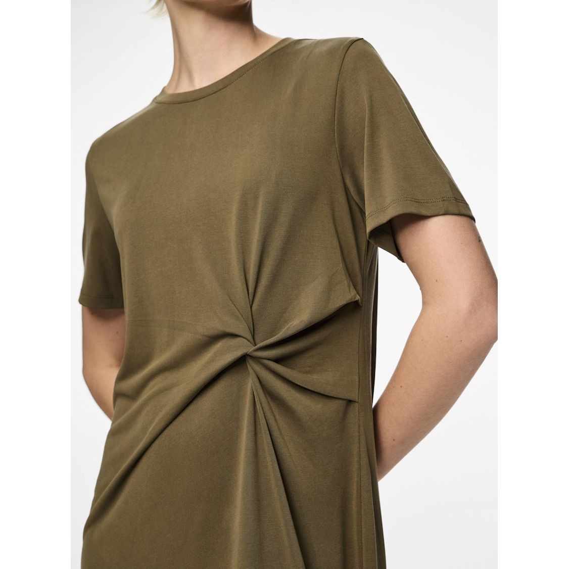 PIECES Midi suknelė moterims, Ruda, PCANORA SS O-NECK 4