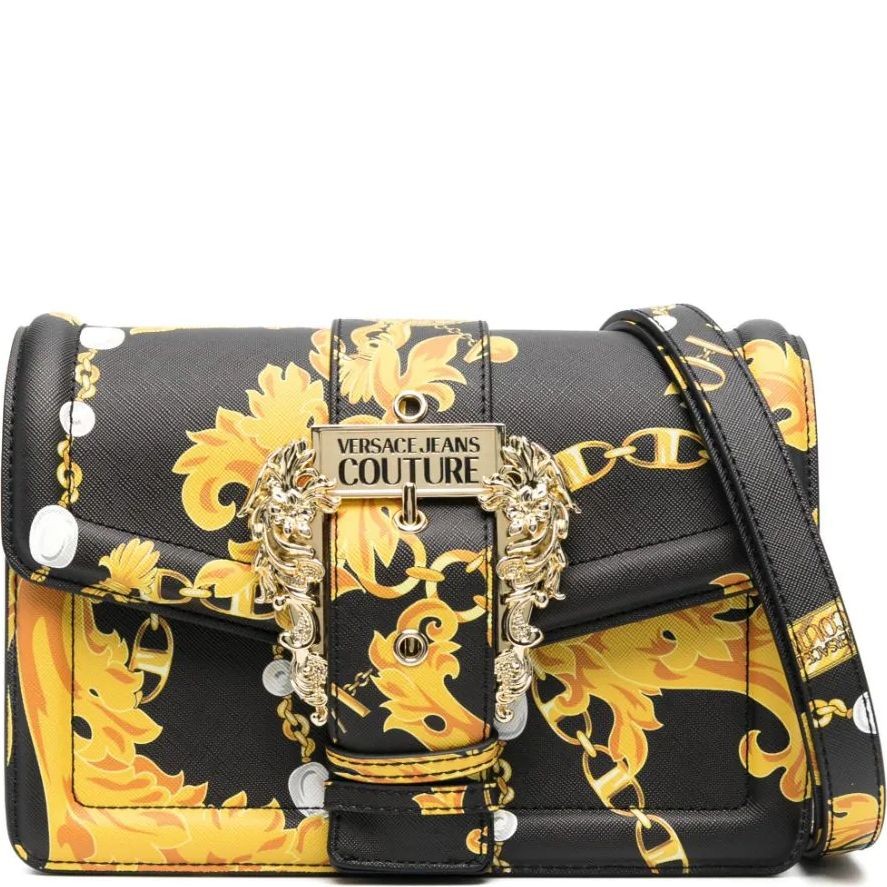 VERSACE JEANS CUTURE Rankinė, krepšys moterims, BLACK/GOLD, Couture  a spalla bag 1