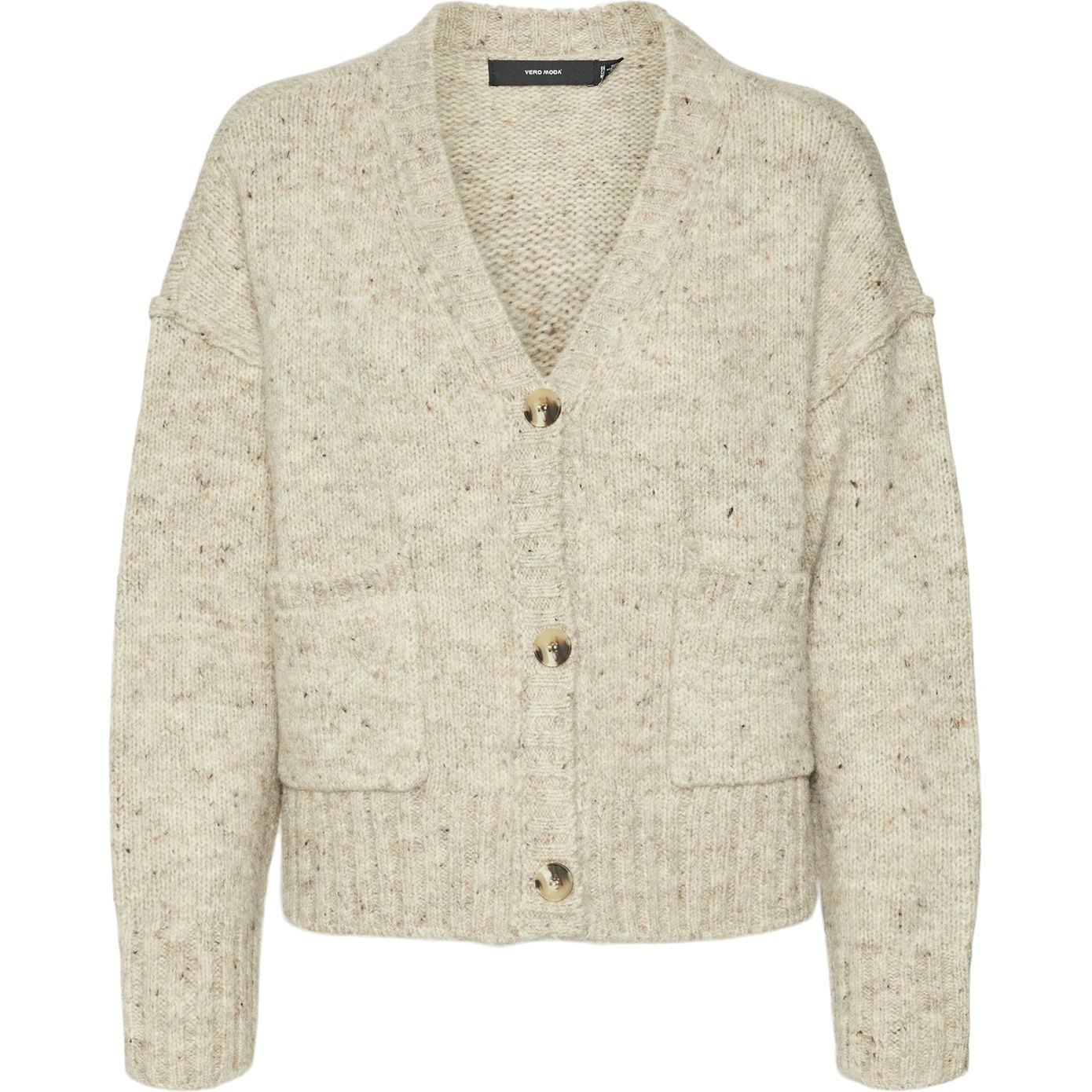 VERO MODA Kardiganas moterims, Smėlio, Ingrid v-neck cardigan 1