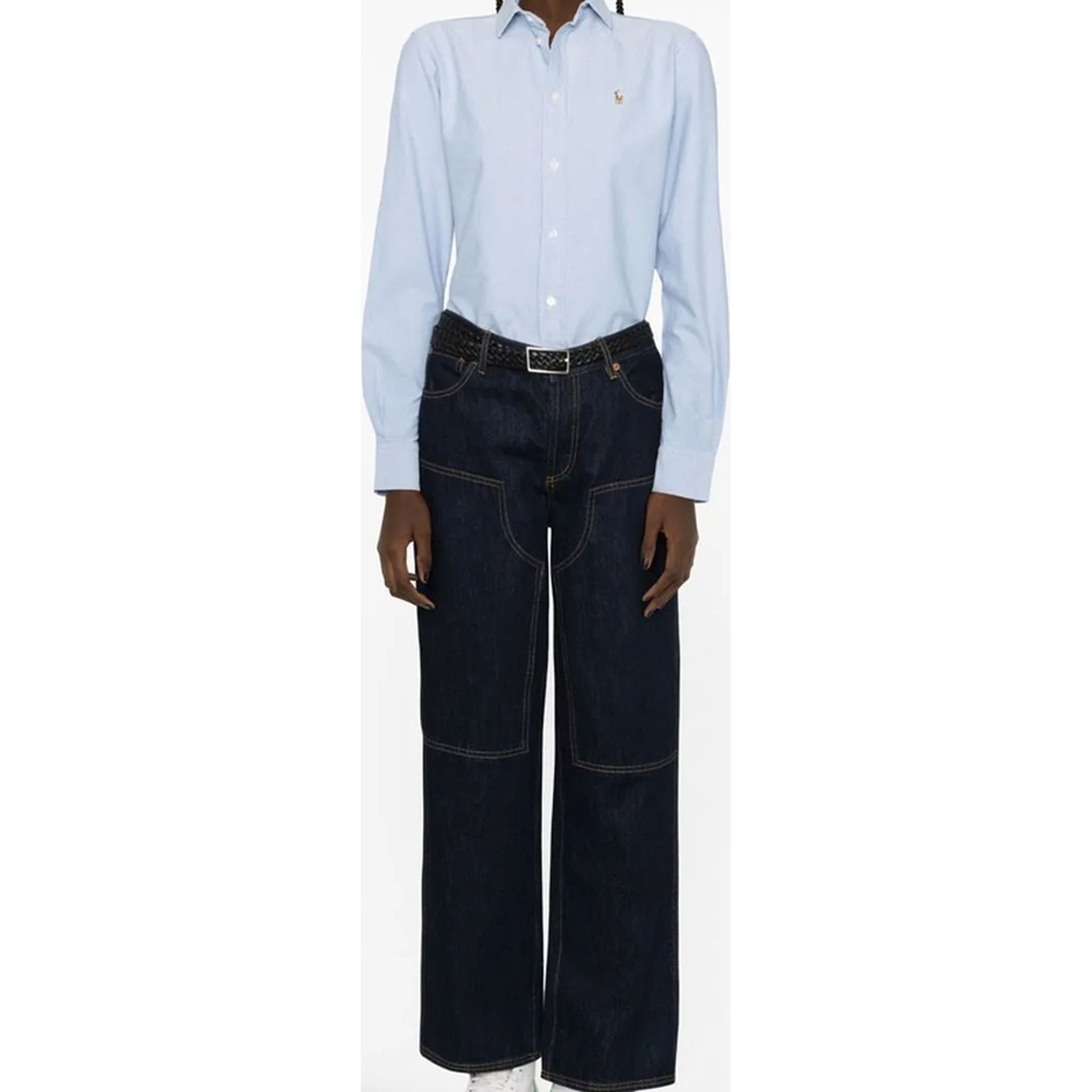 POLO RALPH LAUREN Marškiniai ilgomis rankovėmis moterims, Mėlyna, Long sleeve button front shirt 2