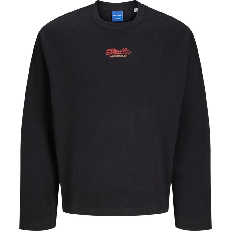 JACK & JONES Megztinis vyrams, Juoda, Retiro back sweat 1