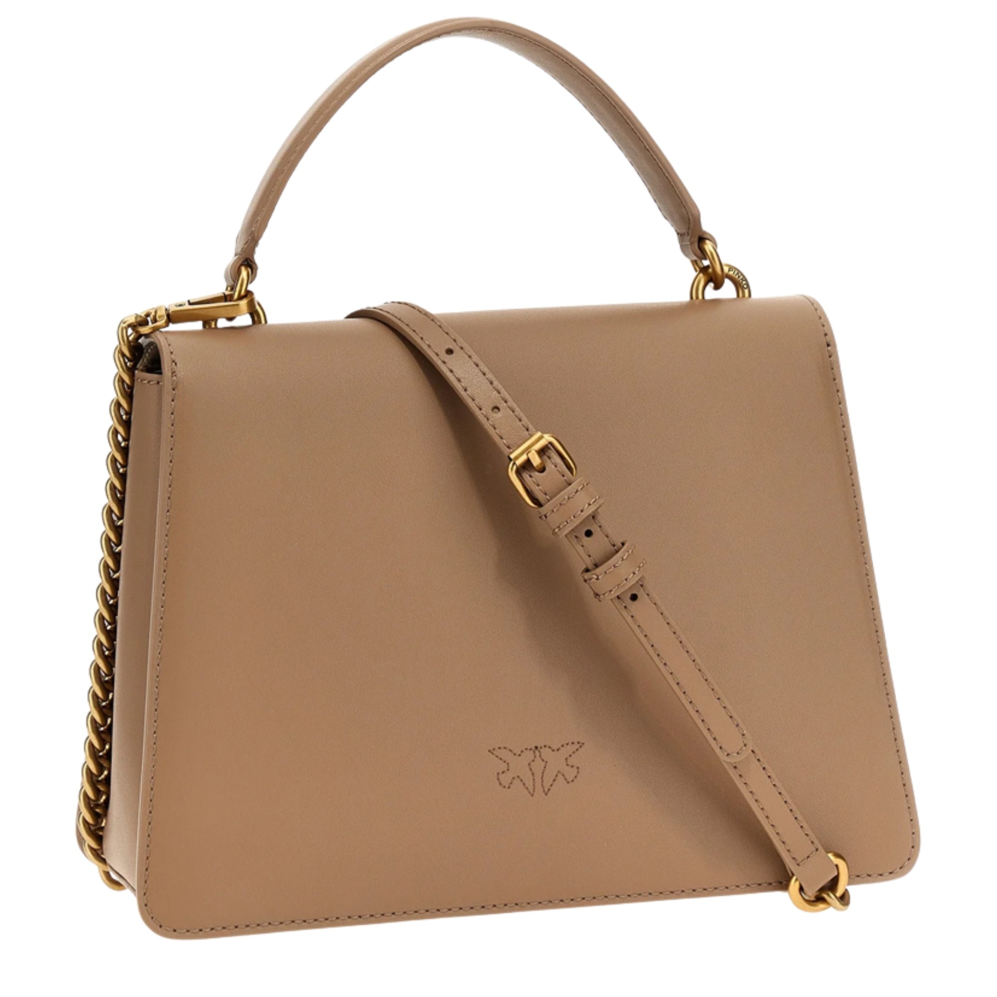 PINKO Rankinė per petį moterims, Smėlio, Love one top handle mini bag 2