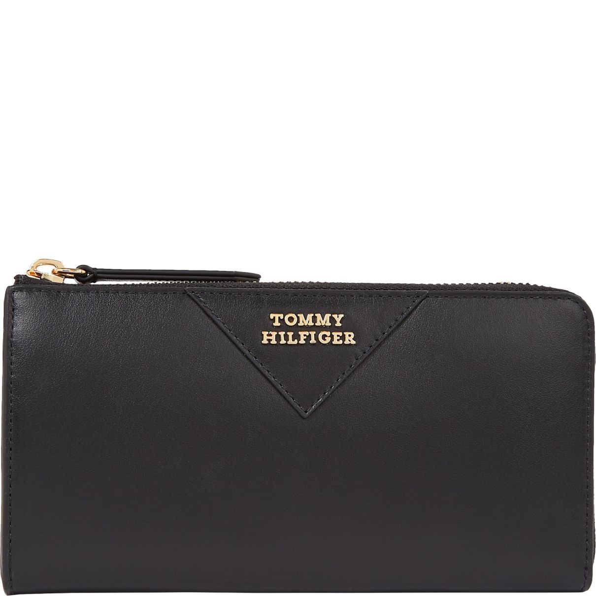 TOMMY HILFIGER Piniginė moterims, Juoda, Crest large wallets 1