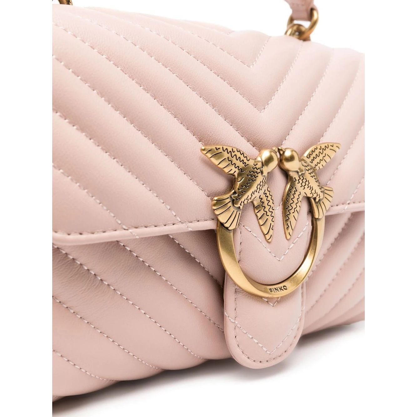 PINKO Rankinė per petį moterims, Rožinė, Love lady puff mini crossbody 3