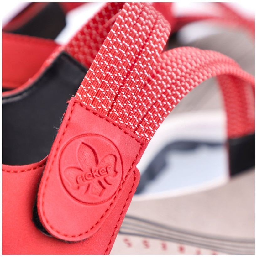 RIEKER Basutės moterims, Raudona, SANDALS 7