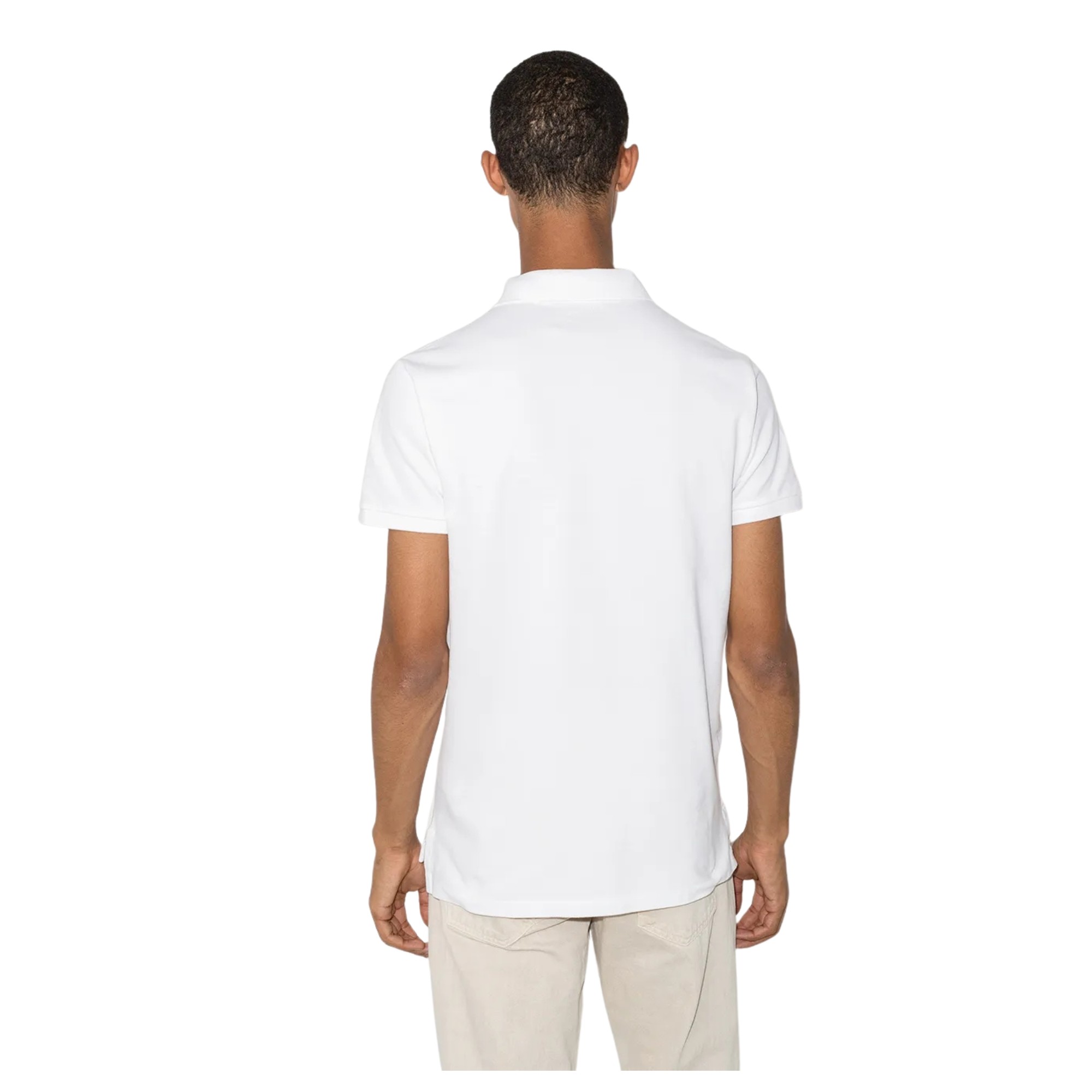 POLO RALPH LAUREN Polo marškiniai trumpos rank. vyrams, Balta, Custom slim fit mesh polo 3