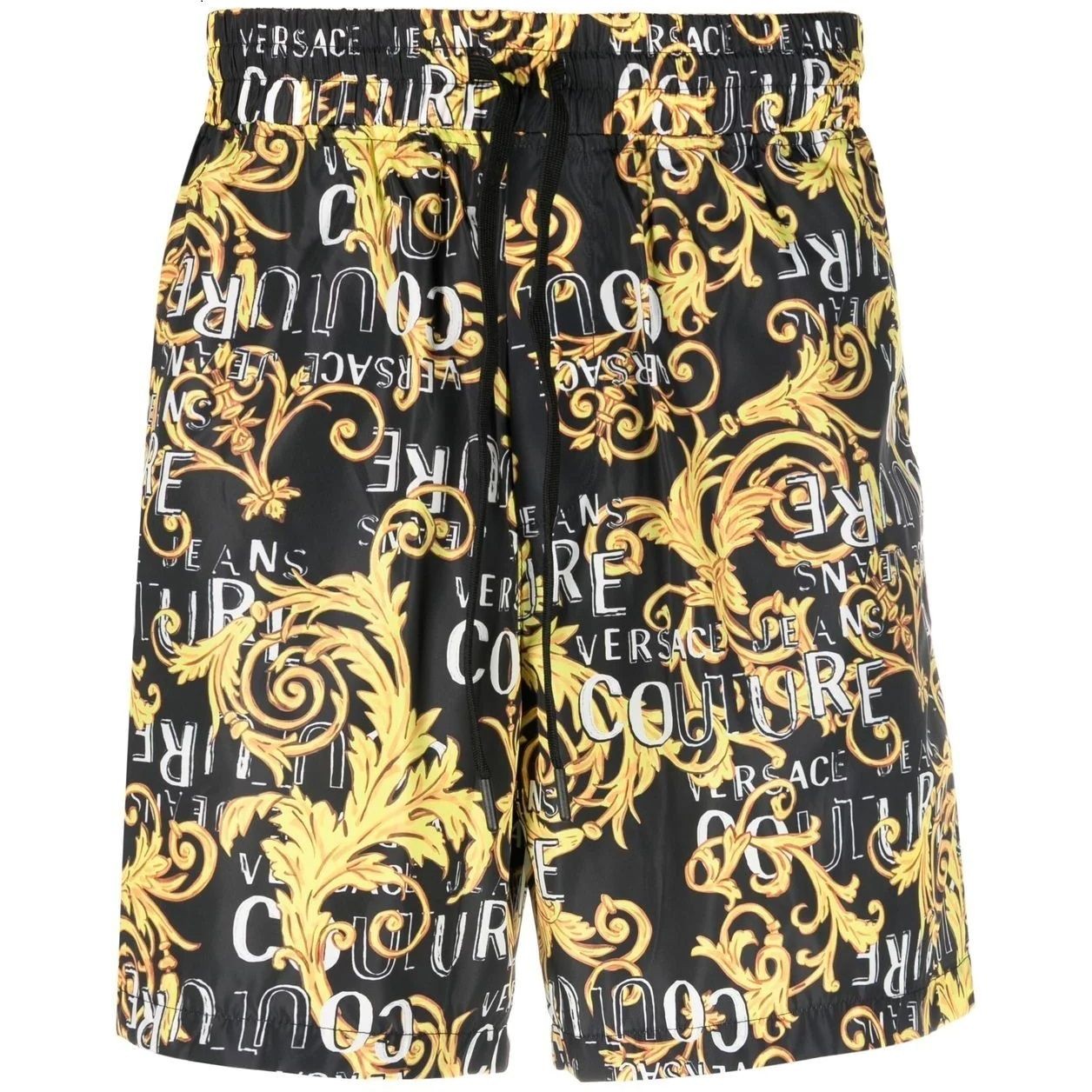 VERSACE JEANS CUTURE Šortai vyrams, Juoda, Couture print shorts 1