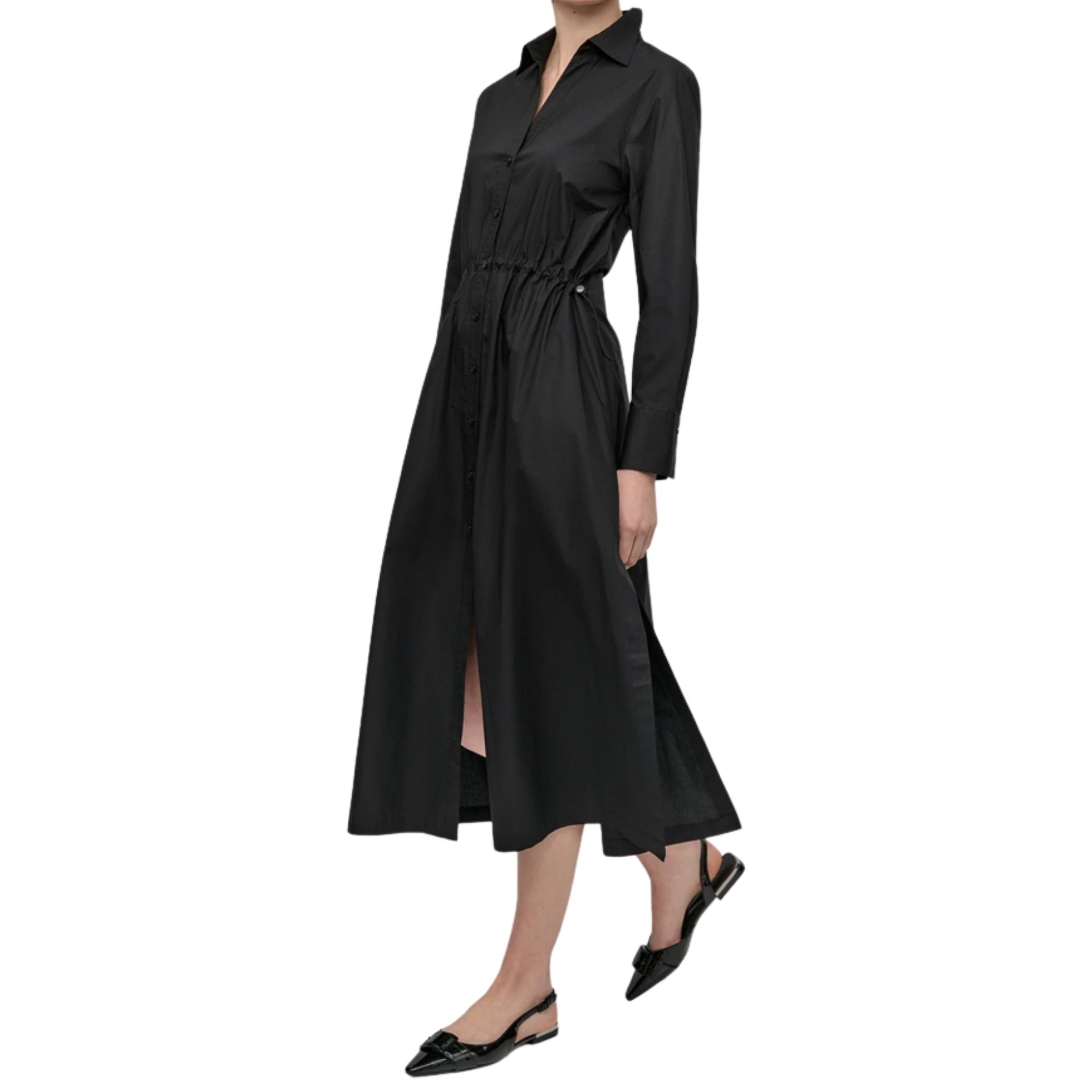 DKNY Maxi suknelė moterims, Juoda, Poplin long sleeve s 2