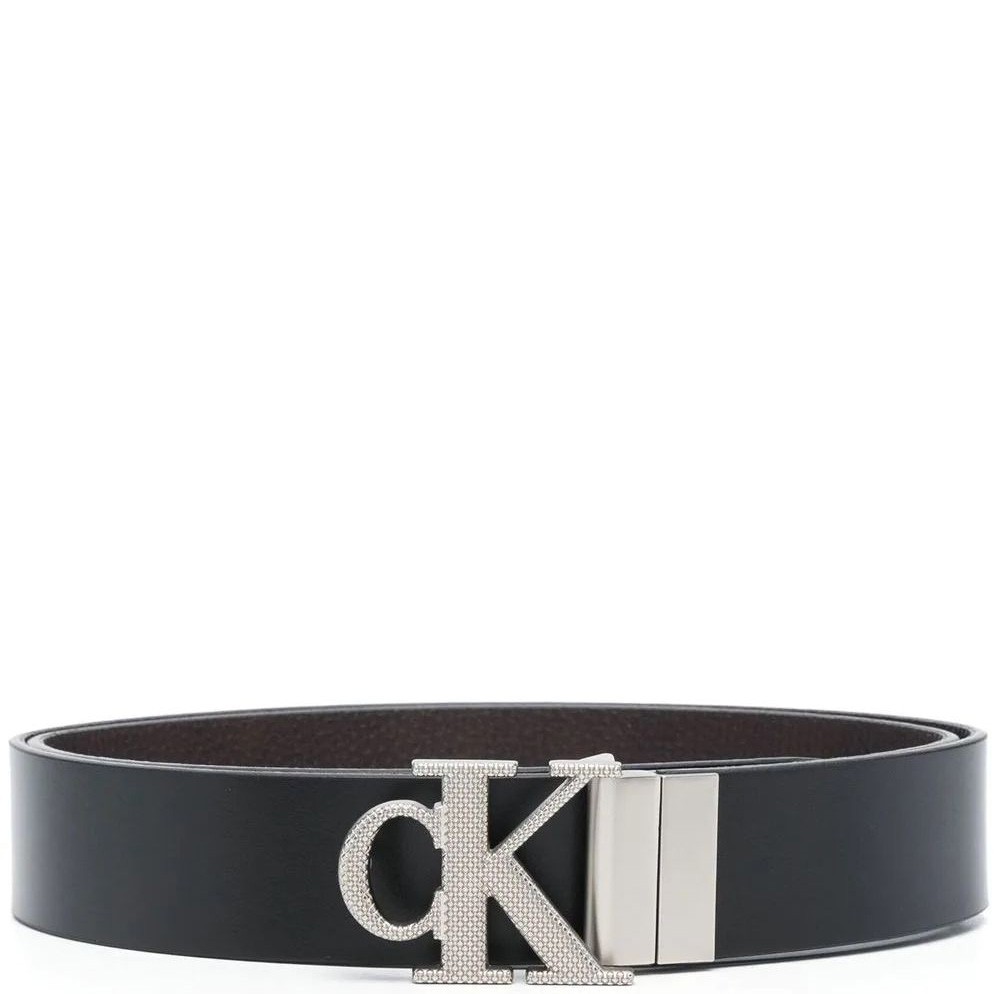 CALVIN KLEIN JEANS Diržas vyrams, Juoda, ROUND PLAQUE REV BELT 35MM 1