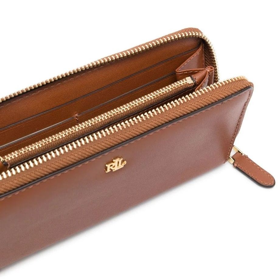 LAUREN RALPH LAUREN Piniginė moterims, Ruda, Zip cont large wallet 3