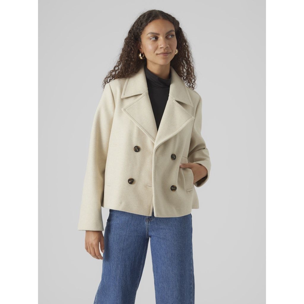 VERO MODA Paltas moterims, Smėlio, Vincemia short jacket 3