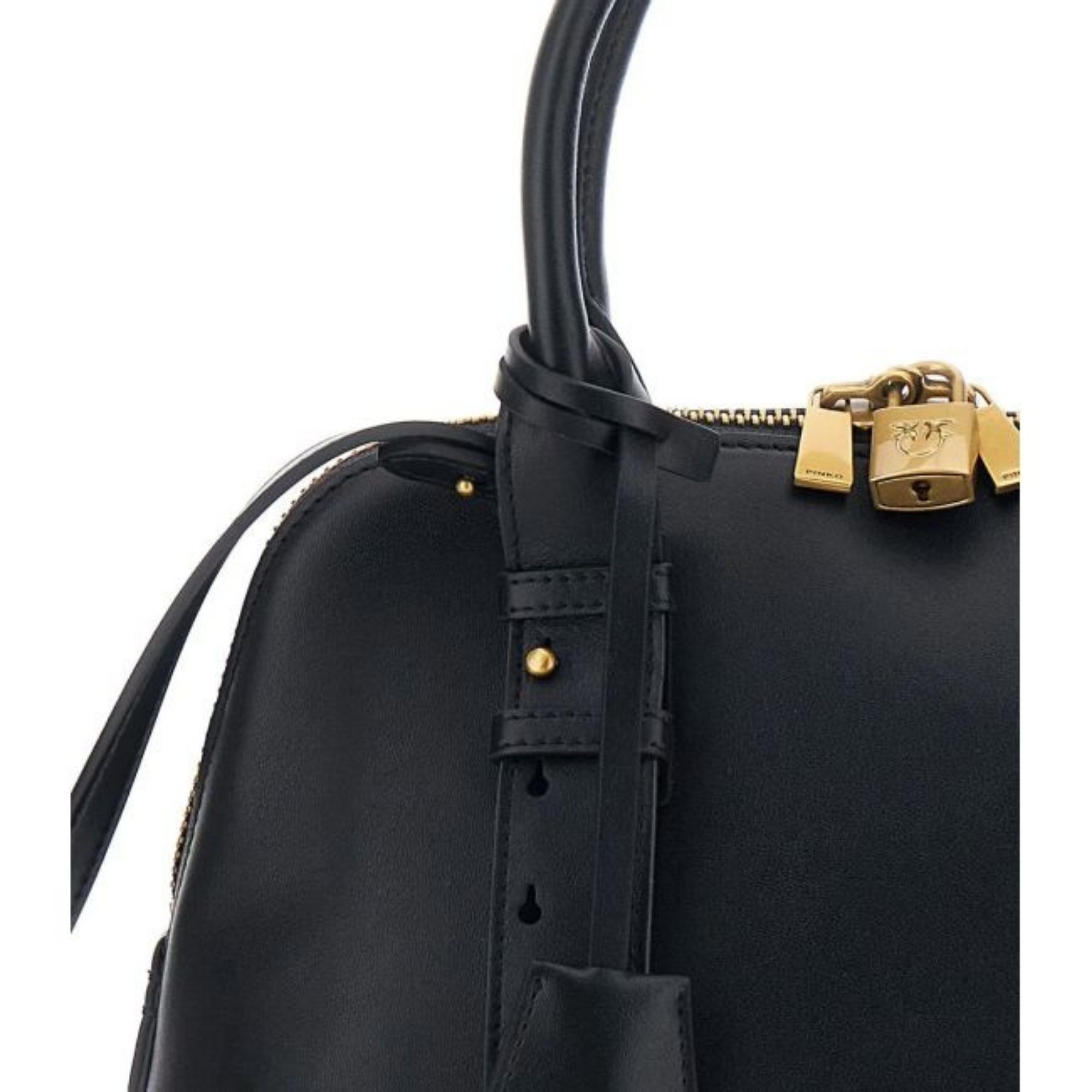 PINKO Rankinė per petį moterims, Juoda, Bowling bag medium vitello mor 3