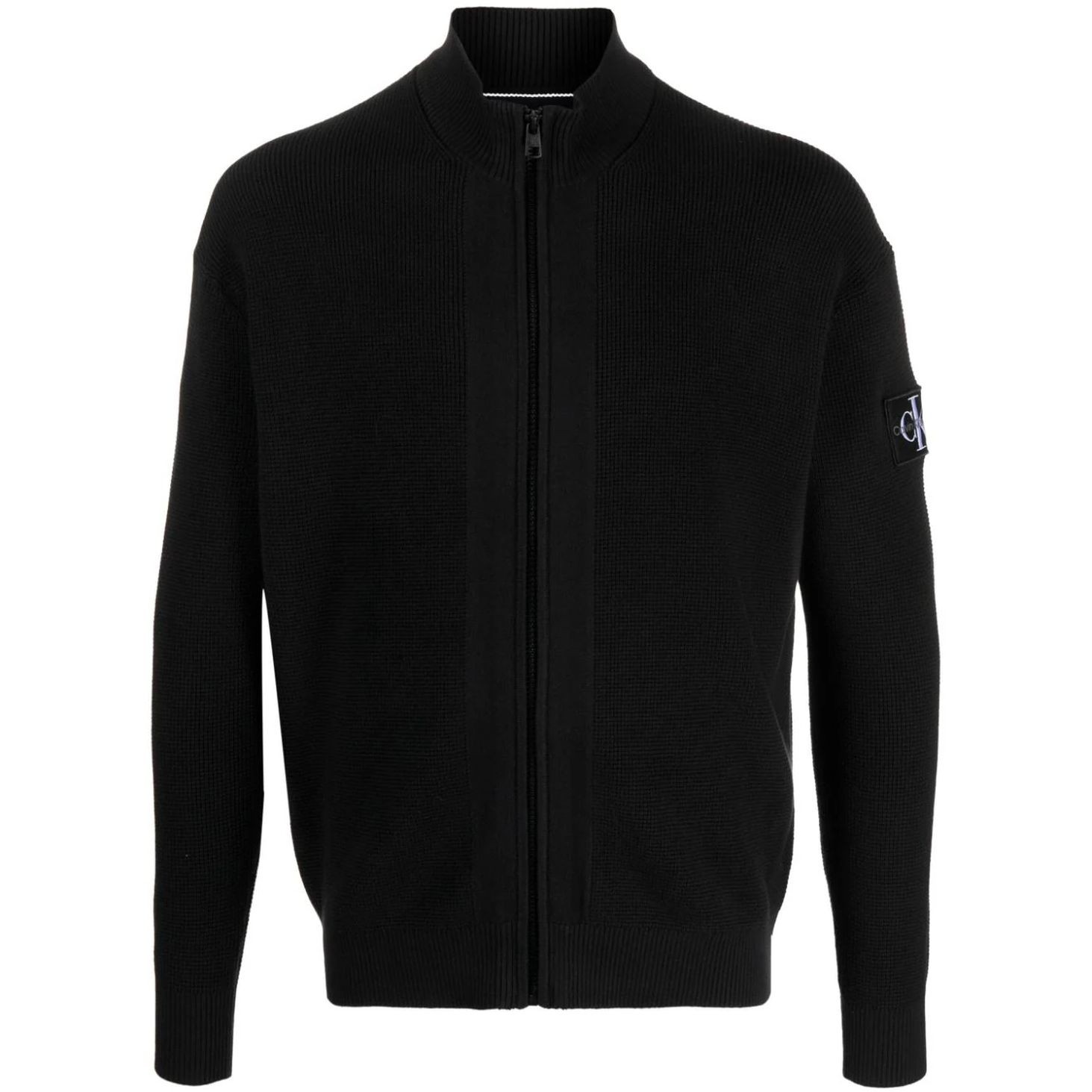 CALVIN KLEIN JEANS Kardiganas vyrams, Juoda, Core badge sweater zip through 1