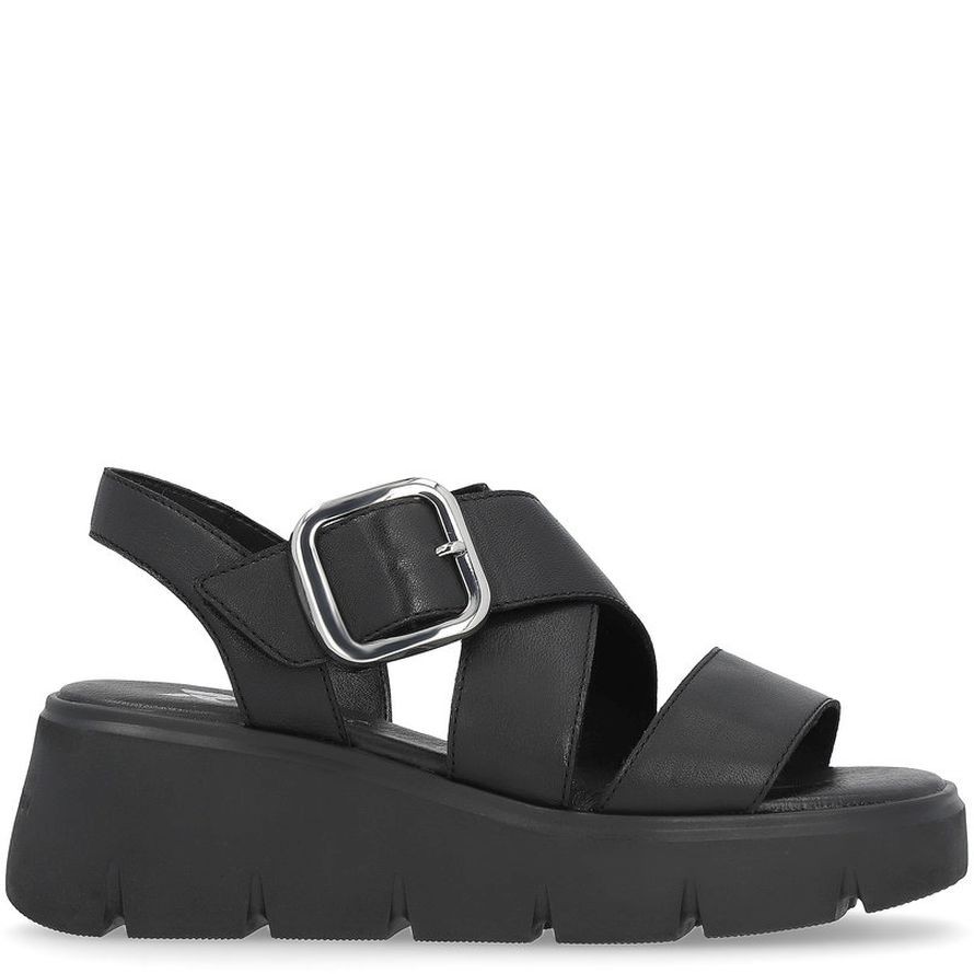RIEKER Basutės moterims, Juoda, SANDALS 3