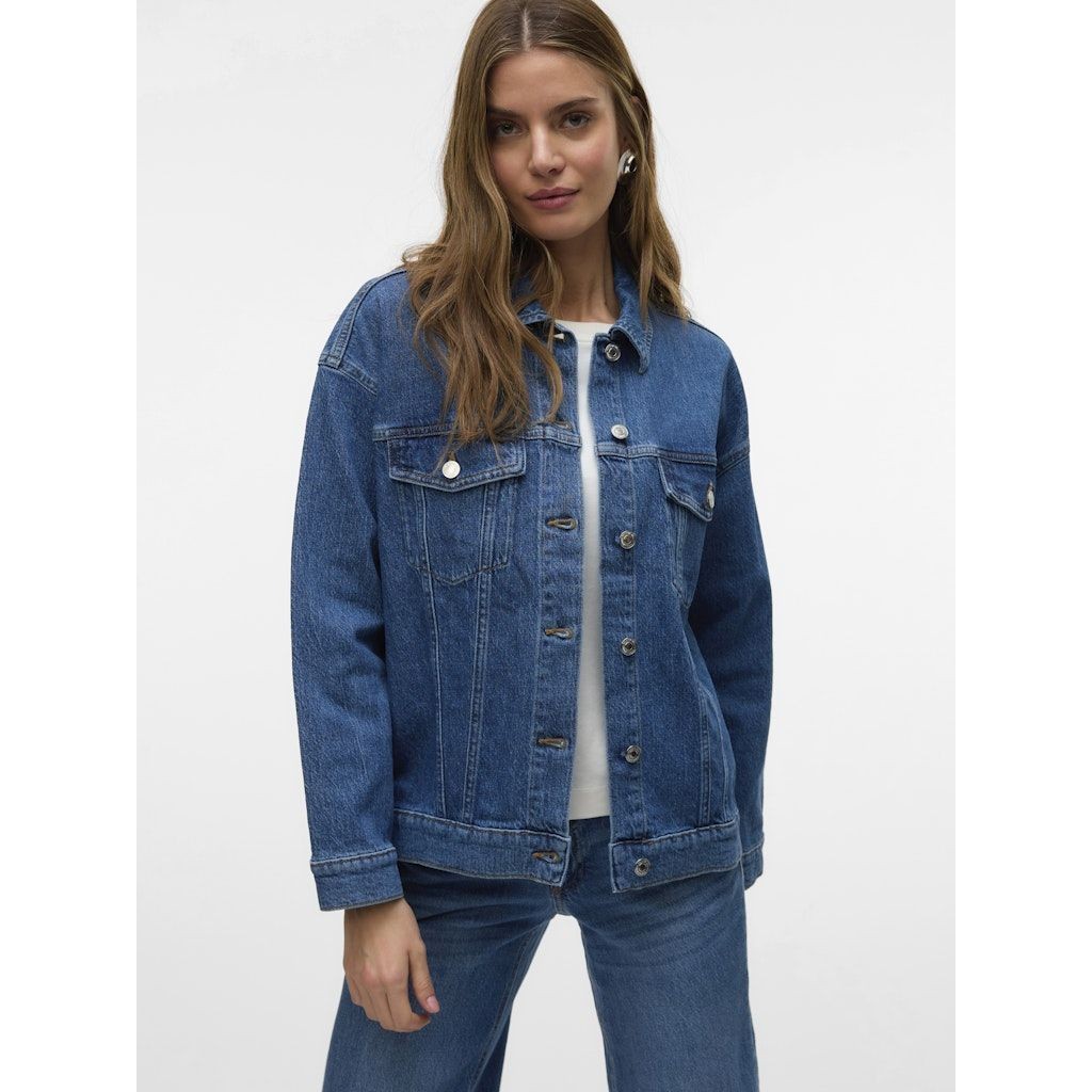 VERO MODA Striukė moterims, Mėlyna, Tessa oversize denim jacket 6