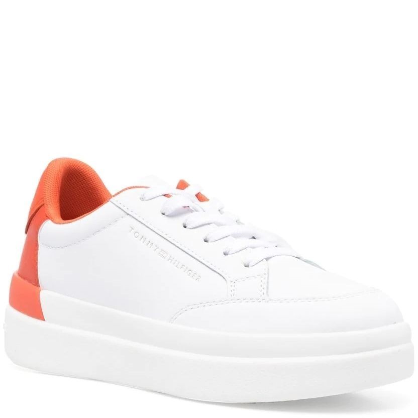 TOMMY HILFIGER Sportiniai bateliai moterims, Balta, FEMININE SNEAKER WITH POP 1