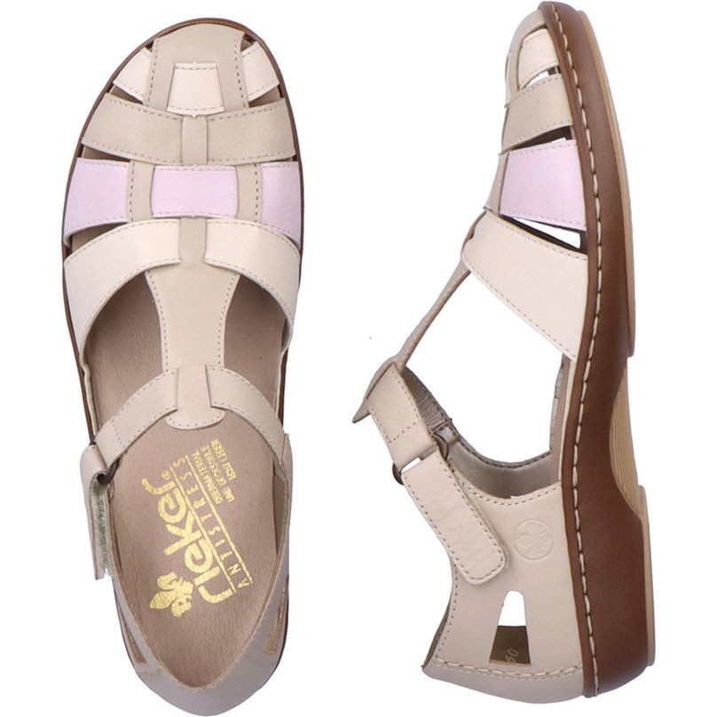 RIEKER Basutės moterims, Smėlio, Sandals 8