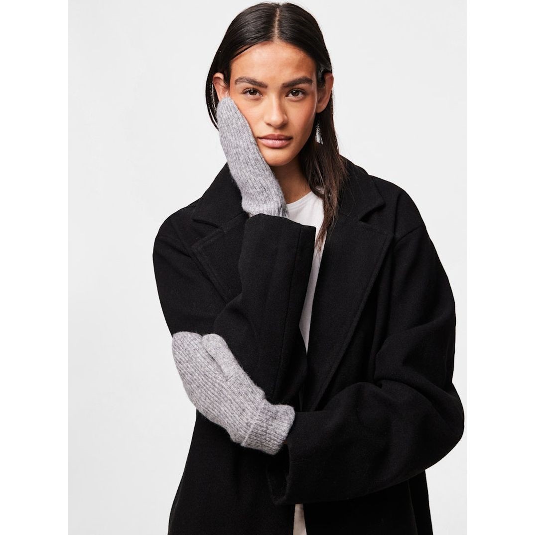 PIECES Kumštinės pirštinės moterims, Pilka, Mocca mittens 2