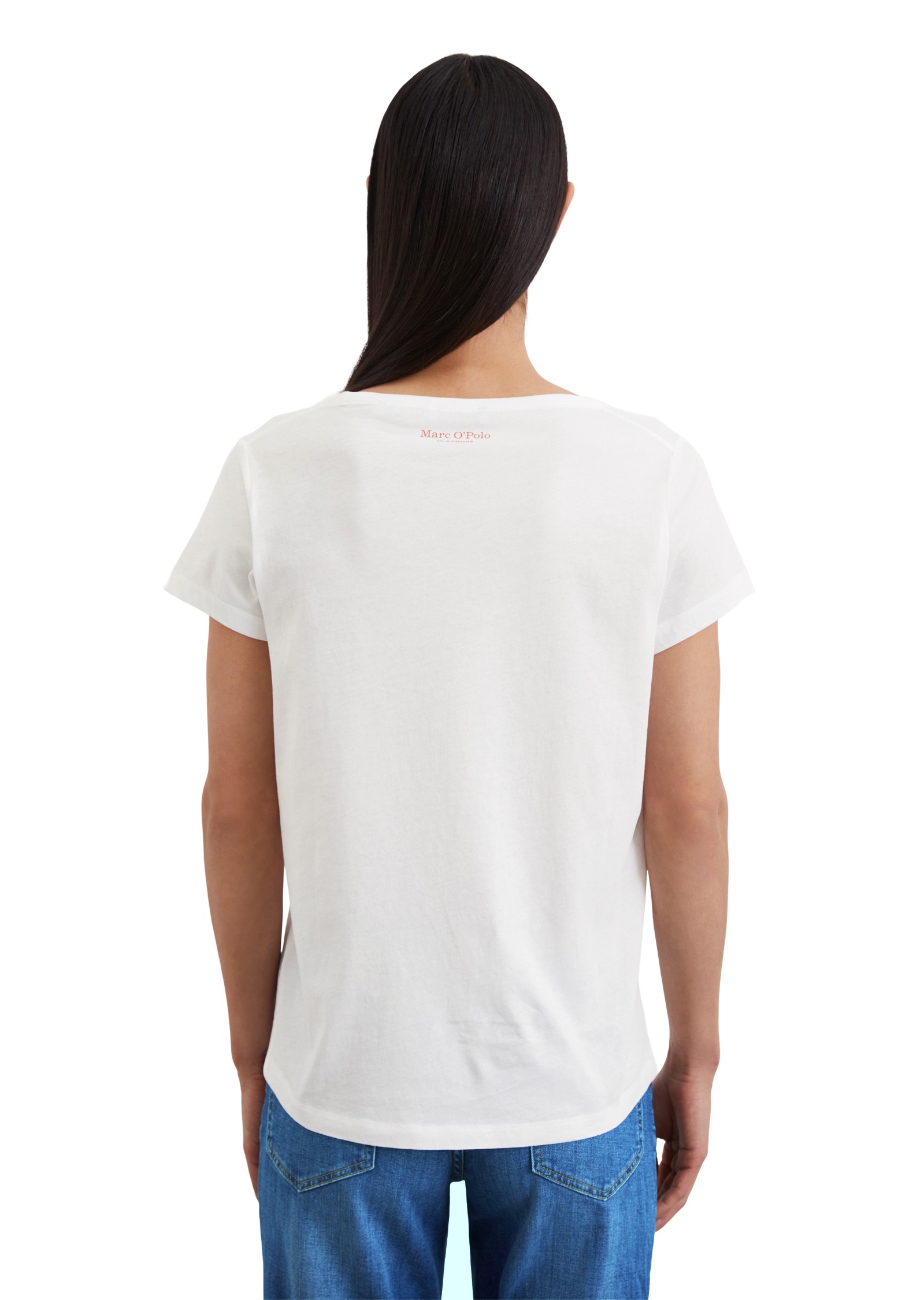 MARC O'POLO Marškinėliai trump. rankovėmis moterims, Balta, Tshirts sh M03206751431 3