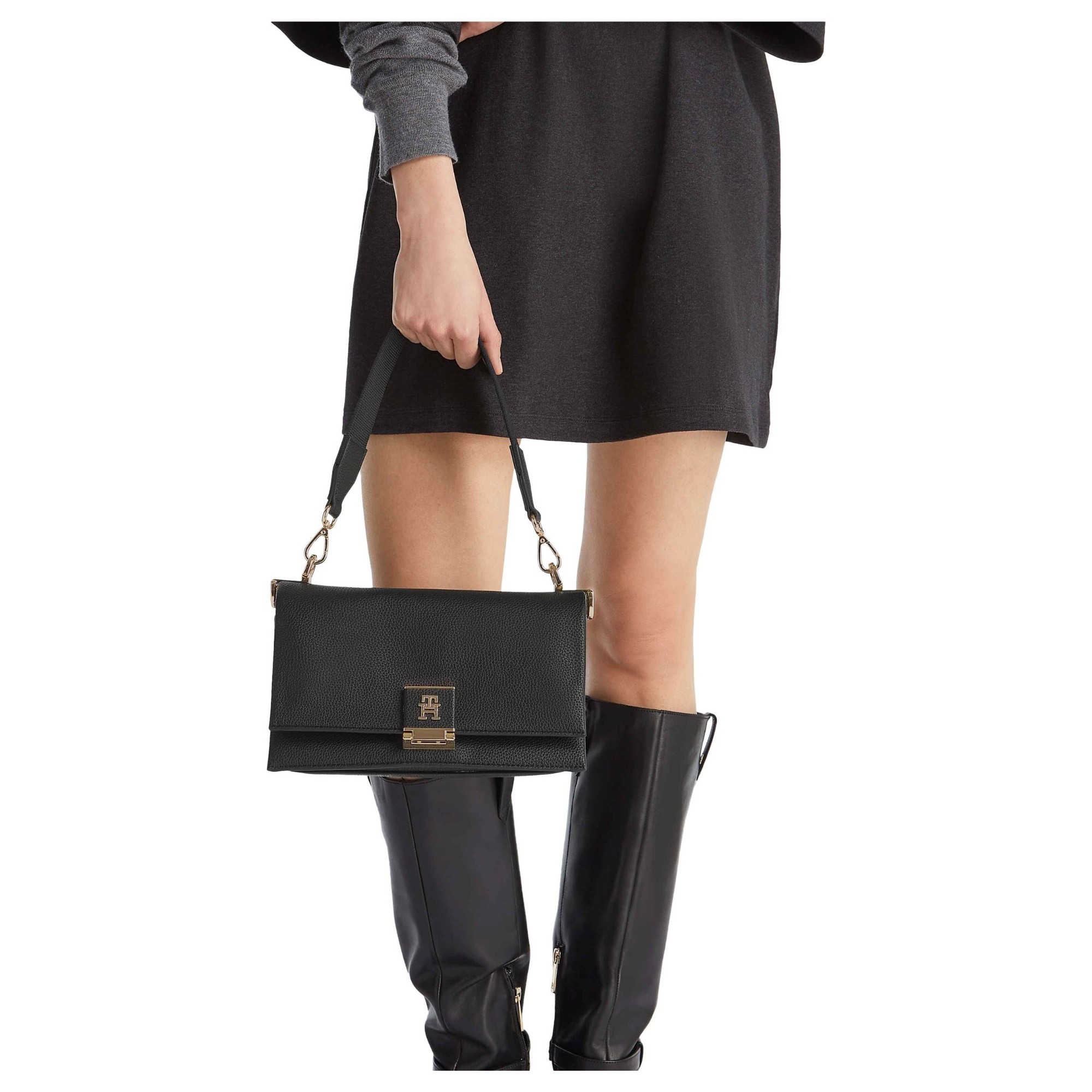 TOMMY HILFIGER Rankinė per petį moterims, Juoda, TH her med crossover 6