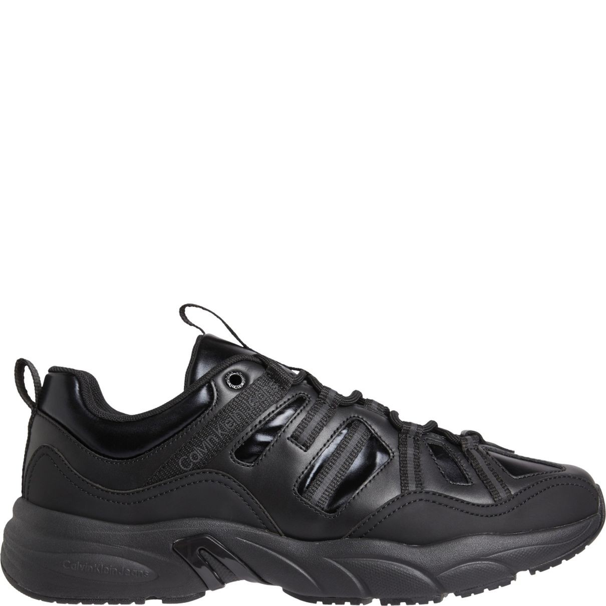 CALVIN KLEIN JEANS Sportiniai bateliai vyrams, Juoda, Retro tennis mix sport shoe 2