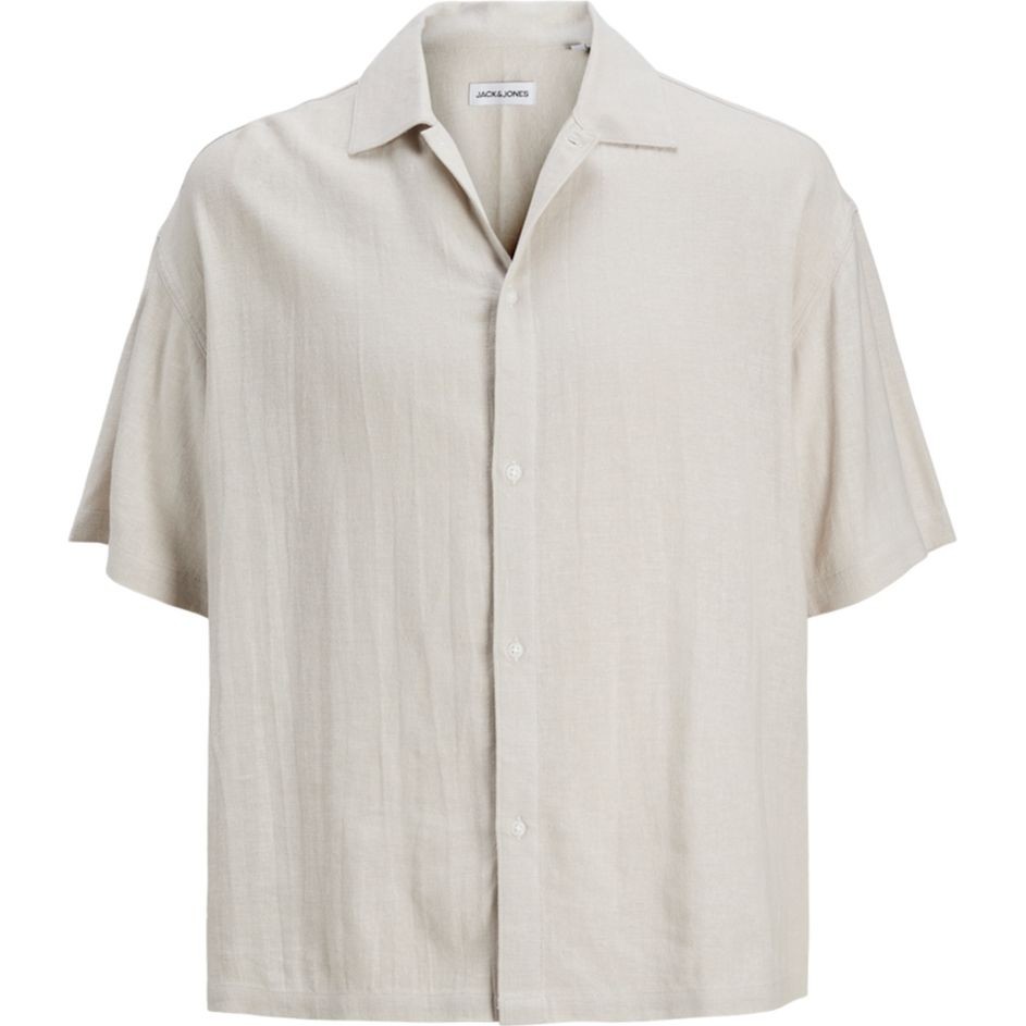 JACK & JONES Marškiniai trump. rankovėmis vyrams, Baige, Wayne solid resort shirt