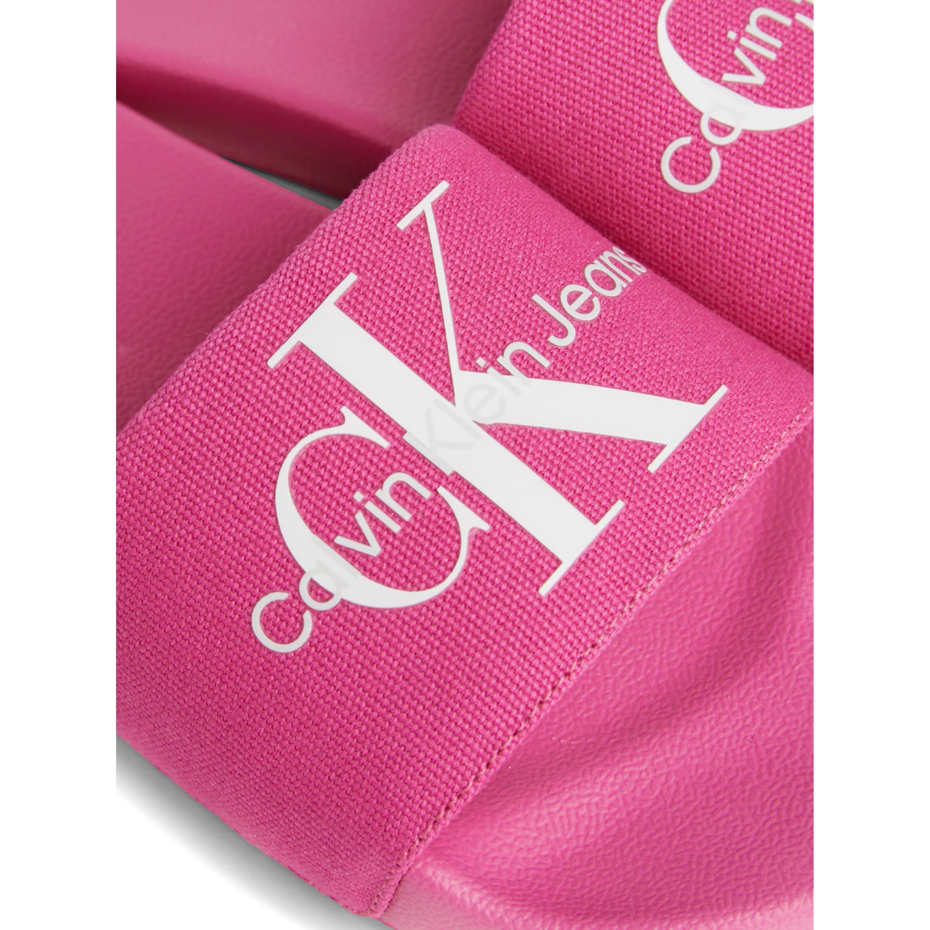 CALVIN KLEIN JEANS Guminės šlepetės moterims, Rožinė, Slide monogram 6