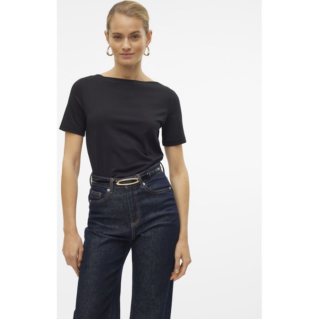 VERO MODA Palaidinės moterims, Juoda, VMPANDA MODAL S/S TO 2