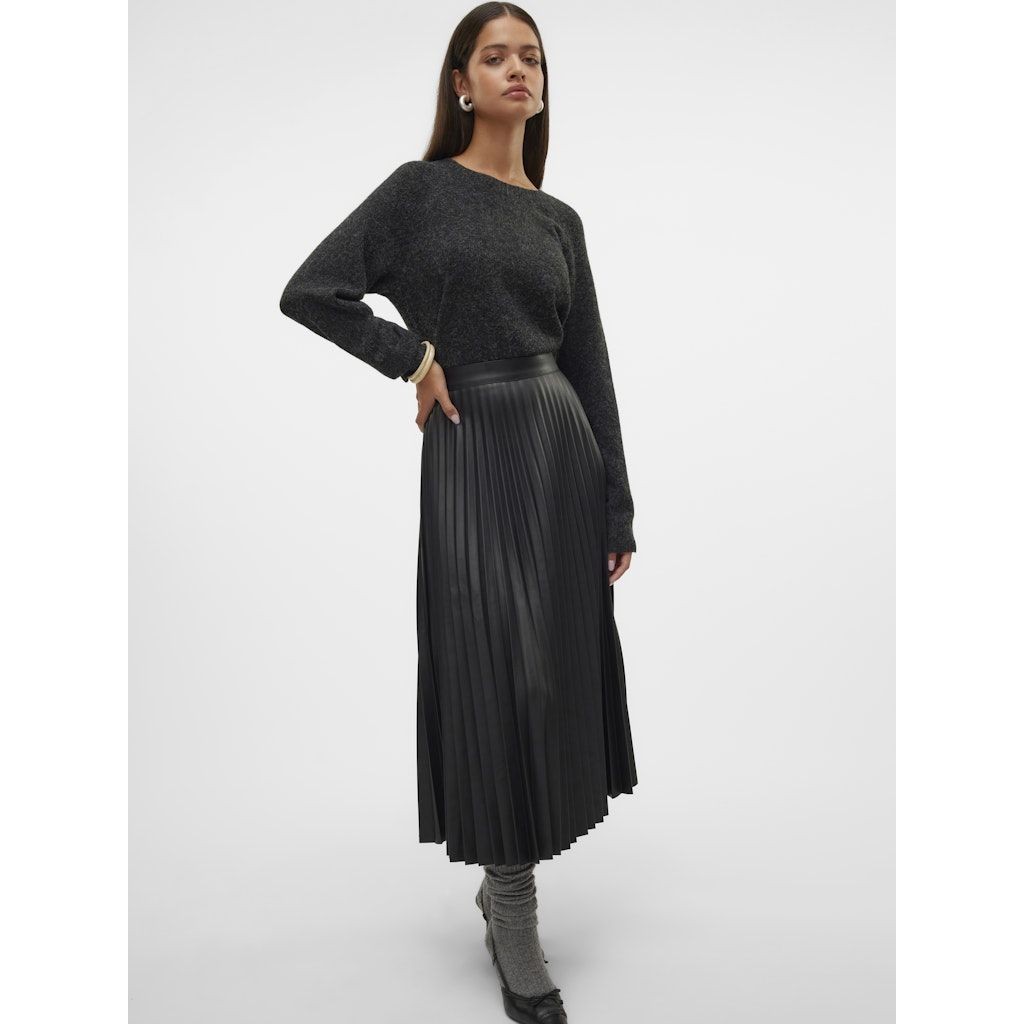 VERO MODA Maxi sijonas moterims, Juoda, Bella holly coated skirt 5