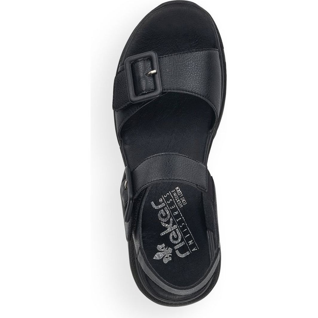 RIEKER Basutės moterims, Juoda, SANDALS 4