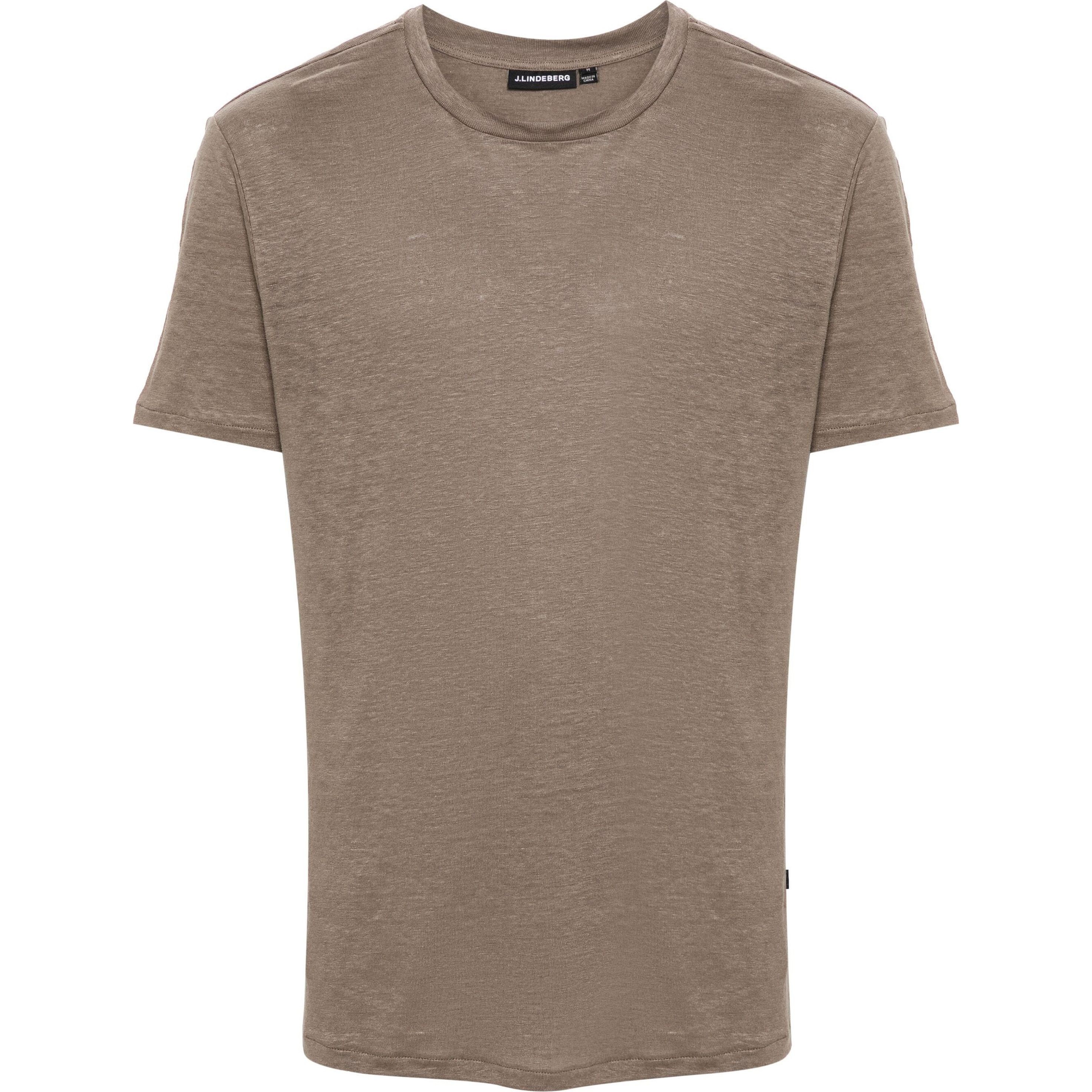 J.LINDEBERG Marškinėliai trump. rankovėmis vyrams, Ruda, Coma linen tee
