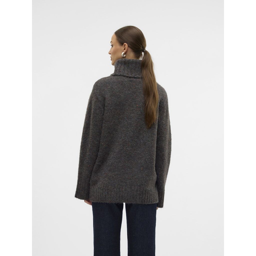 VERO MODA Megztinis su kaklu moterims, Pilka, Ingrid cowlneck pullover 4