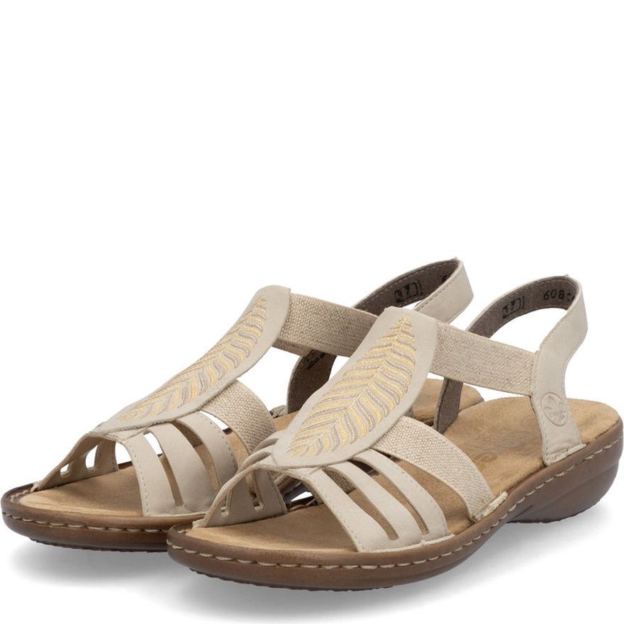 RIEKER Basutės moterims, Smėlio, Sandals 7