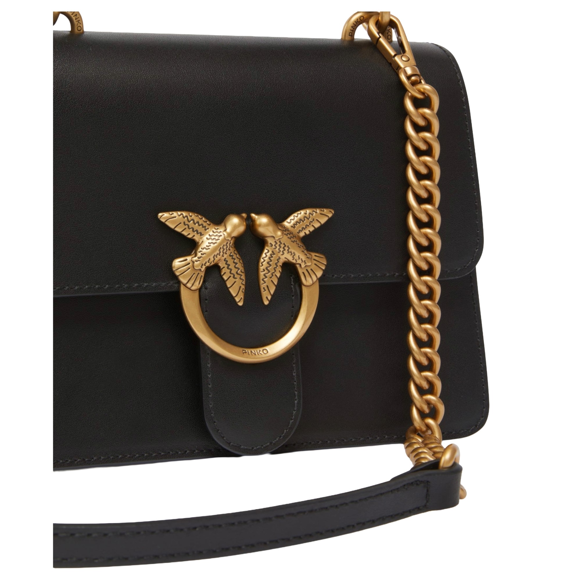 PINKO Rankinė per petį moterims, Juoda, Love one mini crossbody bag 3