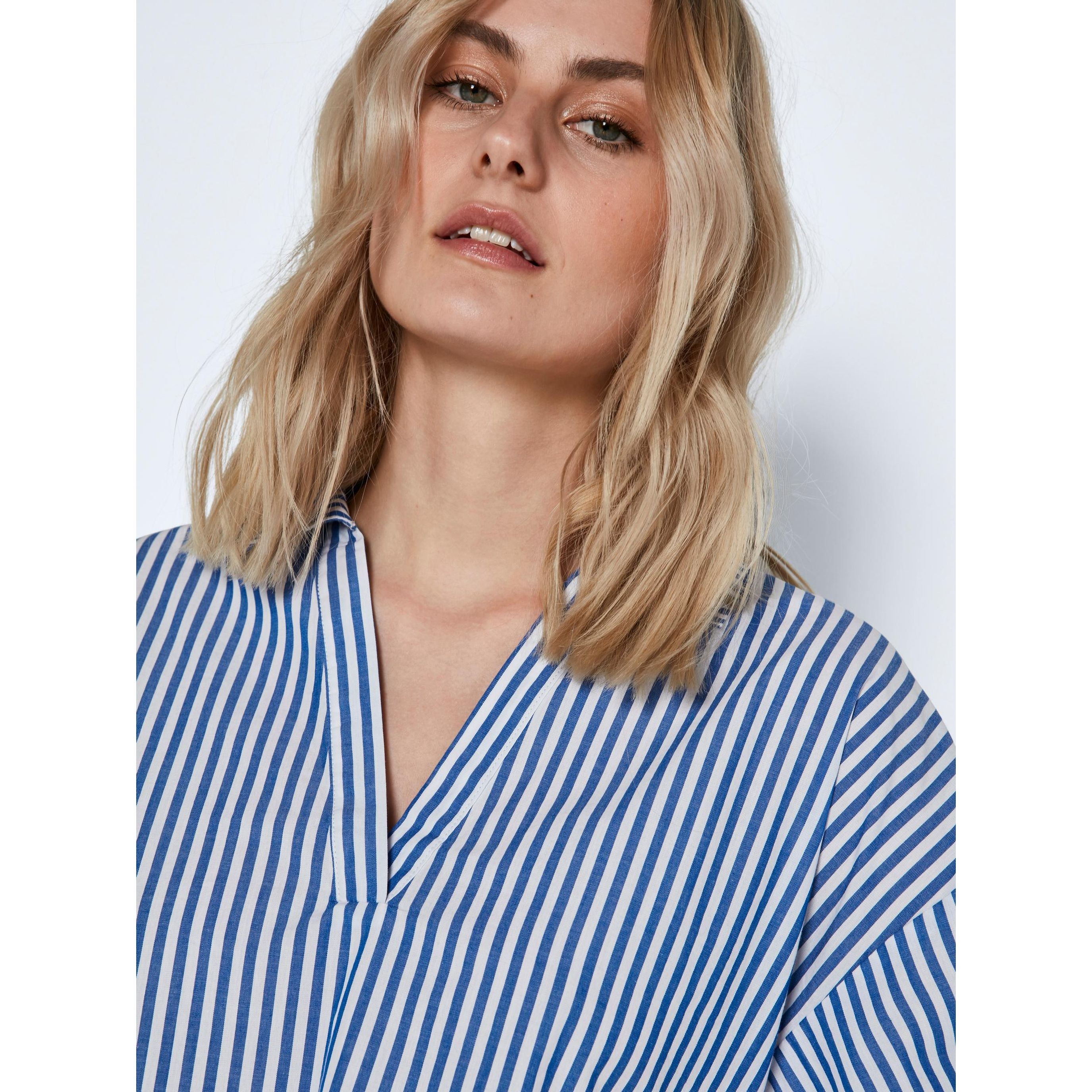 NOISY MAY Palaidinės moterims, Mėlyna, NMLISA 2/4 SLEEVE TOP 6