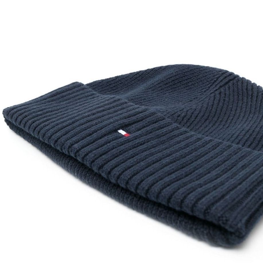 TOMMY HILFIGER Kepurė vyrams, Mėlyna, TH FLAG SHORT BEANIE 2