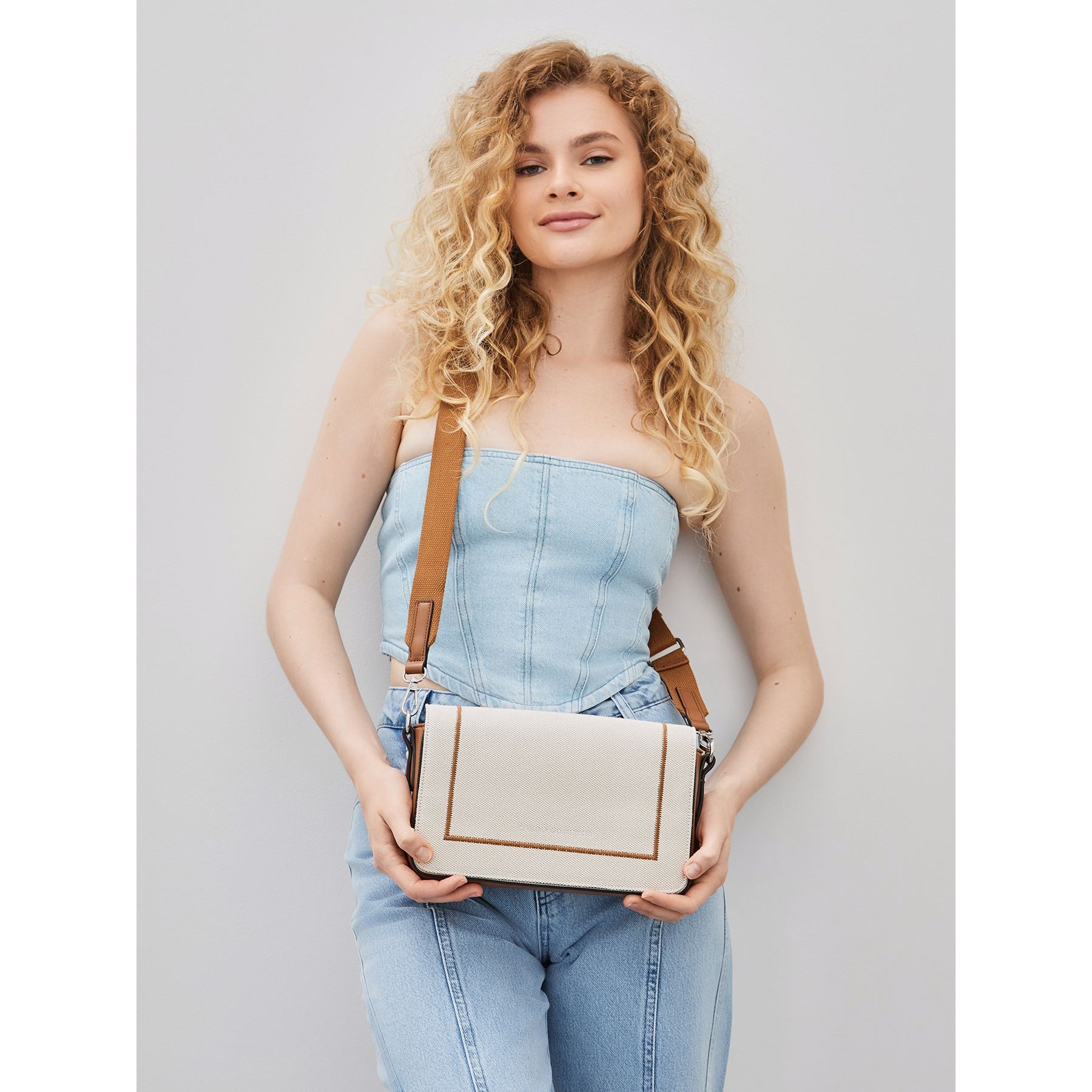 KEDDO Rankinė per petį moterims, Smėlio, Crossbody 5