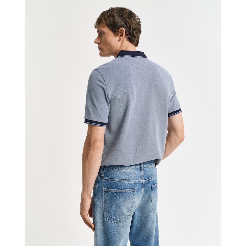 GANT Polo marškiniai trumpos rank. vyrams, Mėlyna, 4-col oxford SS pique 3