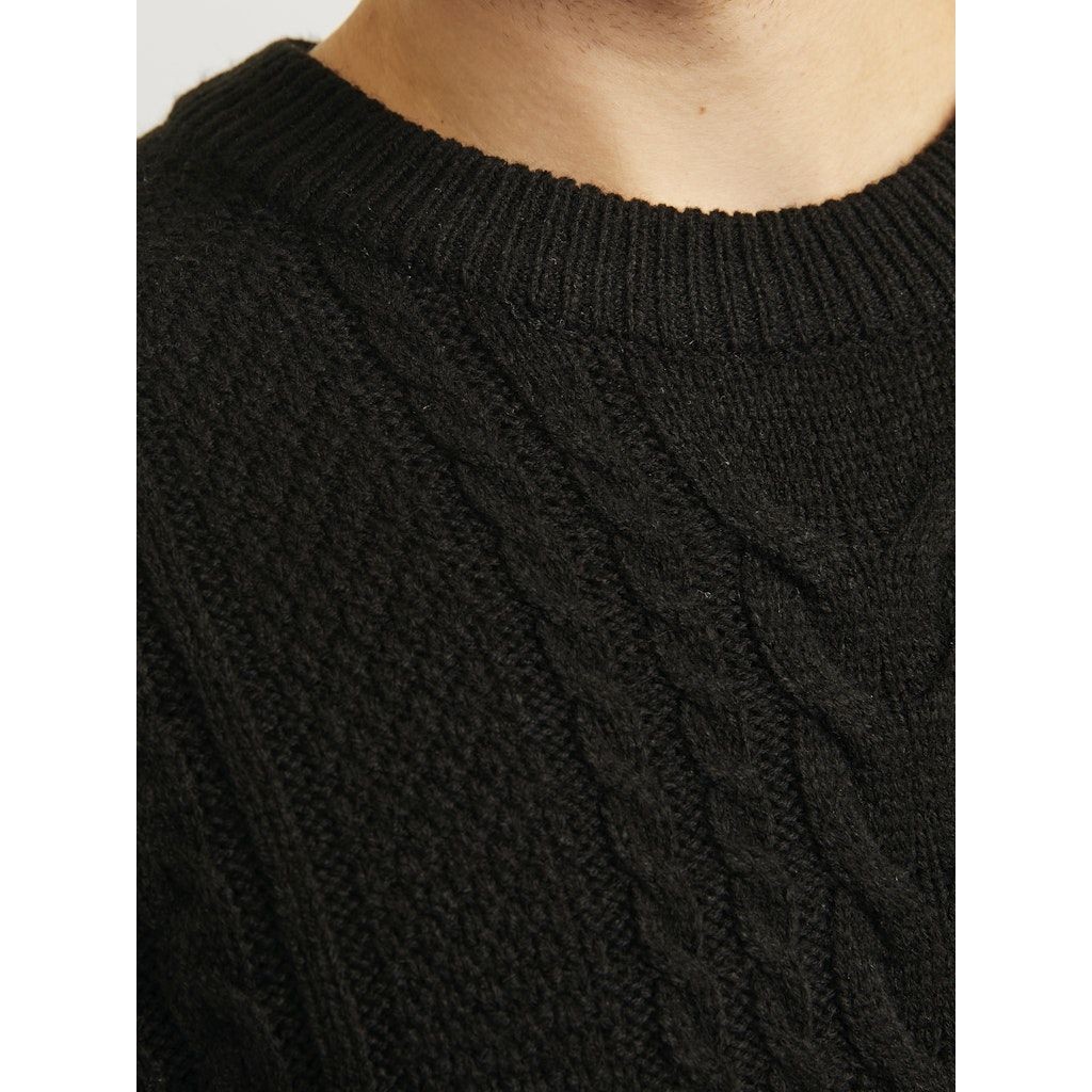 JACK & JONES Megztinis vyrams, Juoda, Craig knit crew neck 5