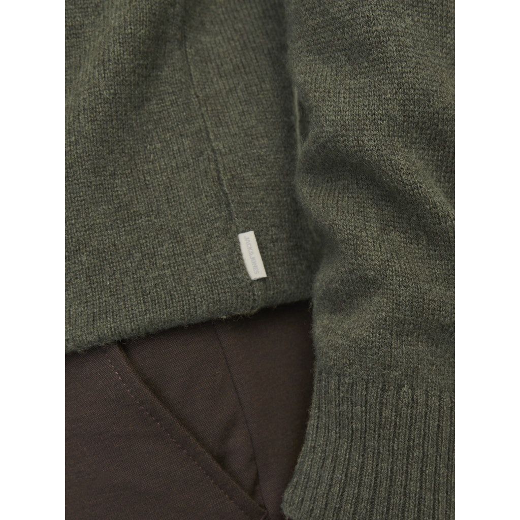 JACK & JONES Megztinis vyrams, Chaki, Lambs wool knit crew neck 5