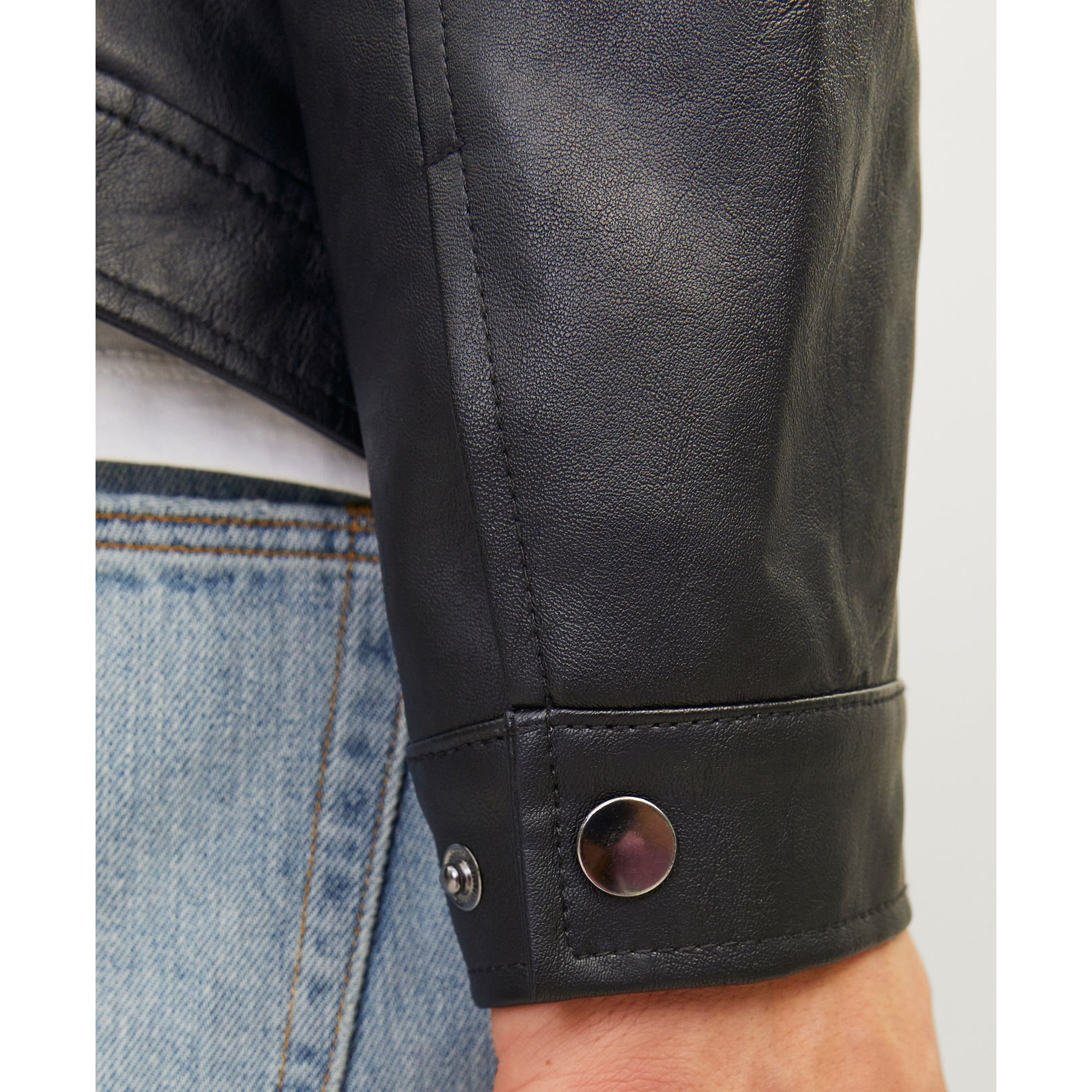 JACK & JONES Odinė striukė vyrams, Juoda, Dylan pu 6