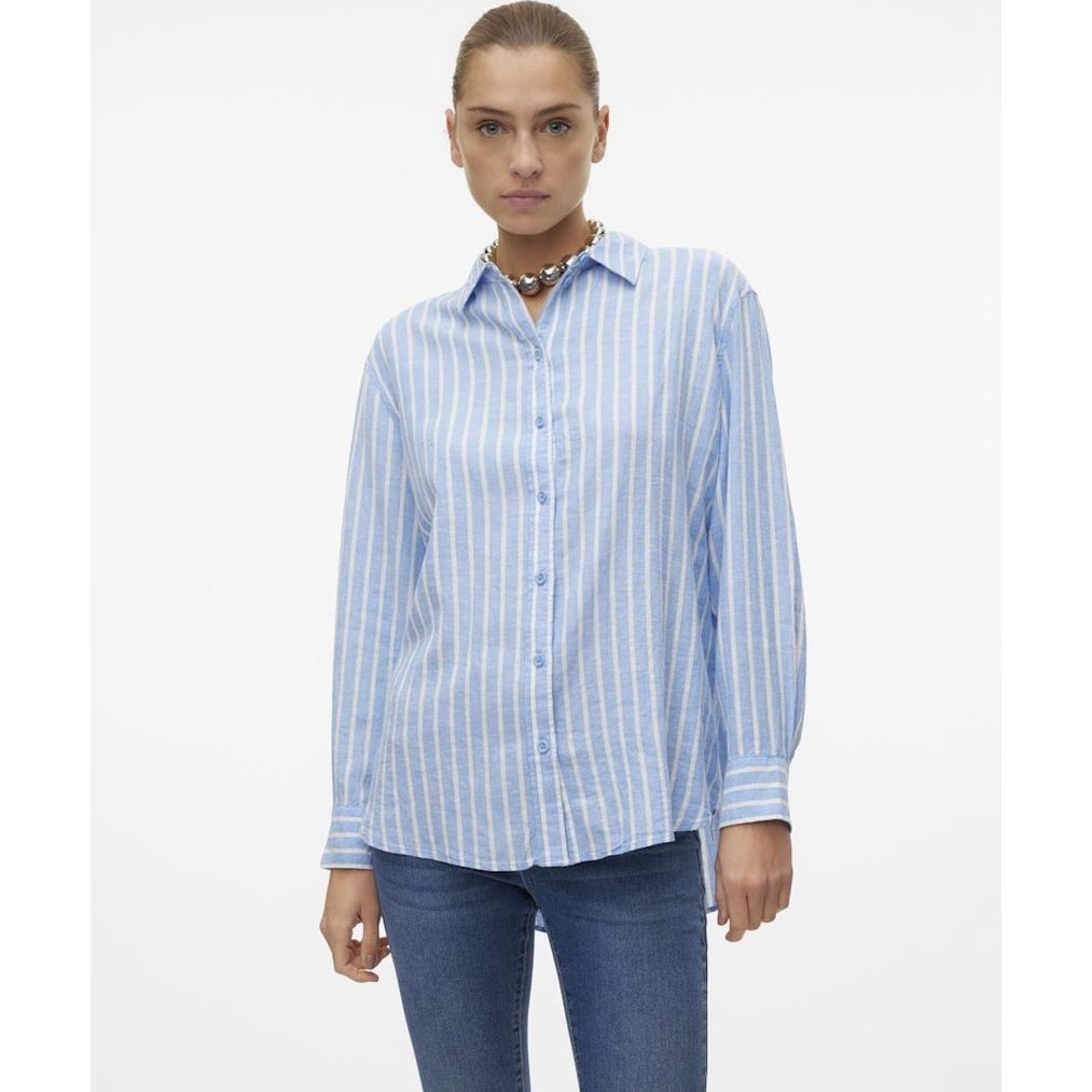 VERO MODA Marškiniai moterims, Mėlyna, Vmlinn shirts 2