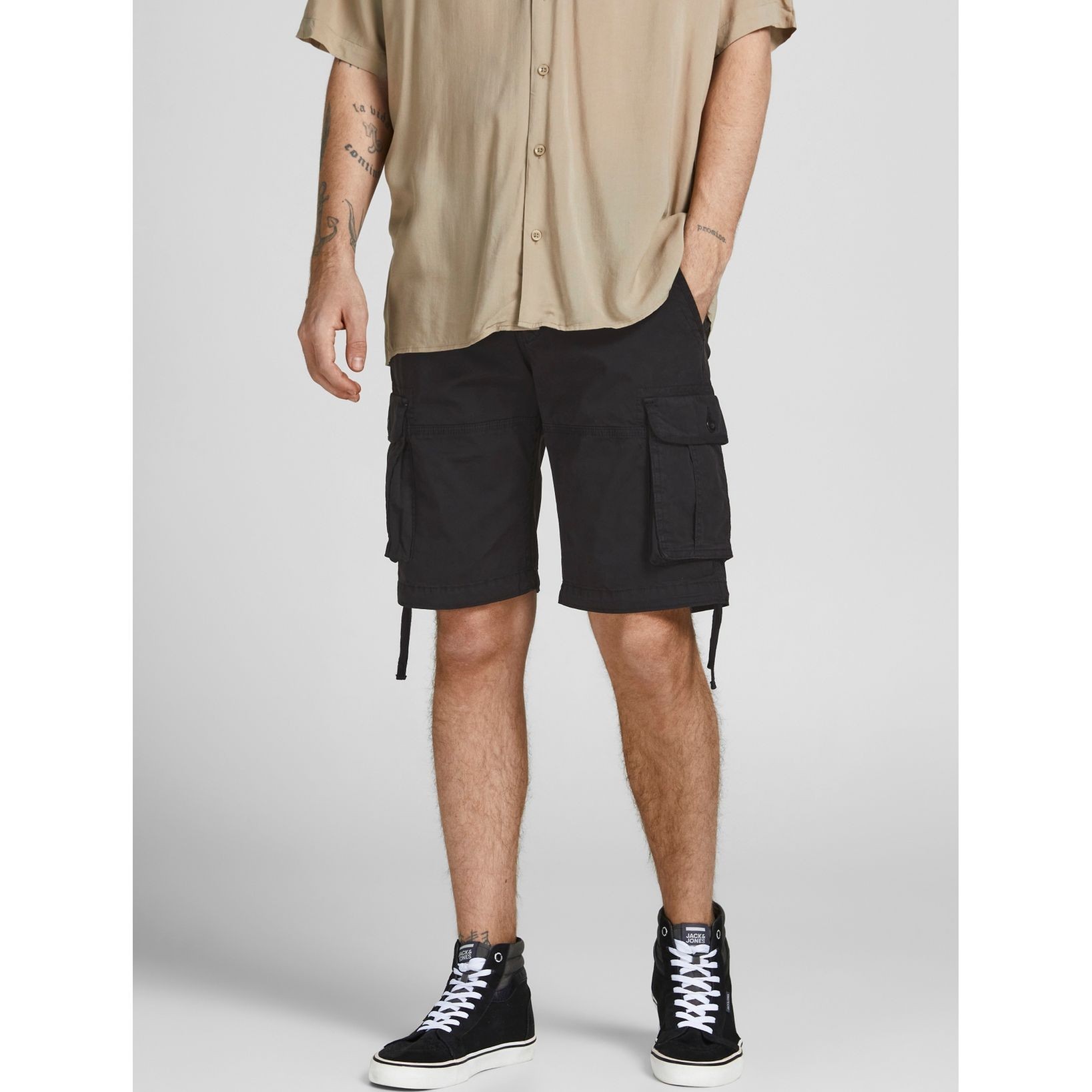 JACK & JONES Šortai vyrams, Juoda, JPSTZEUS JJCARGO SHORT 1